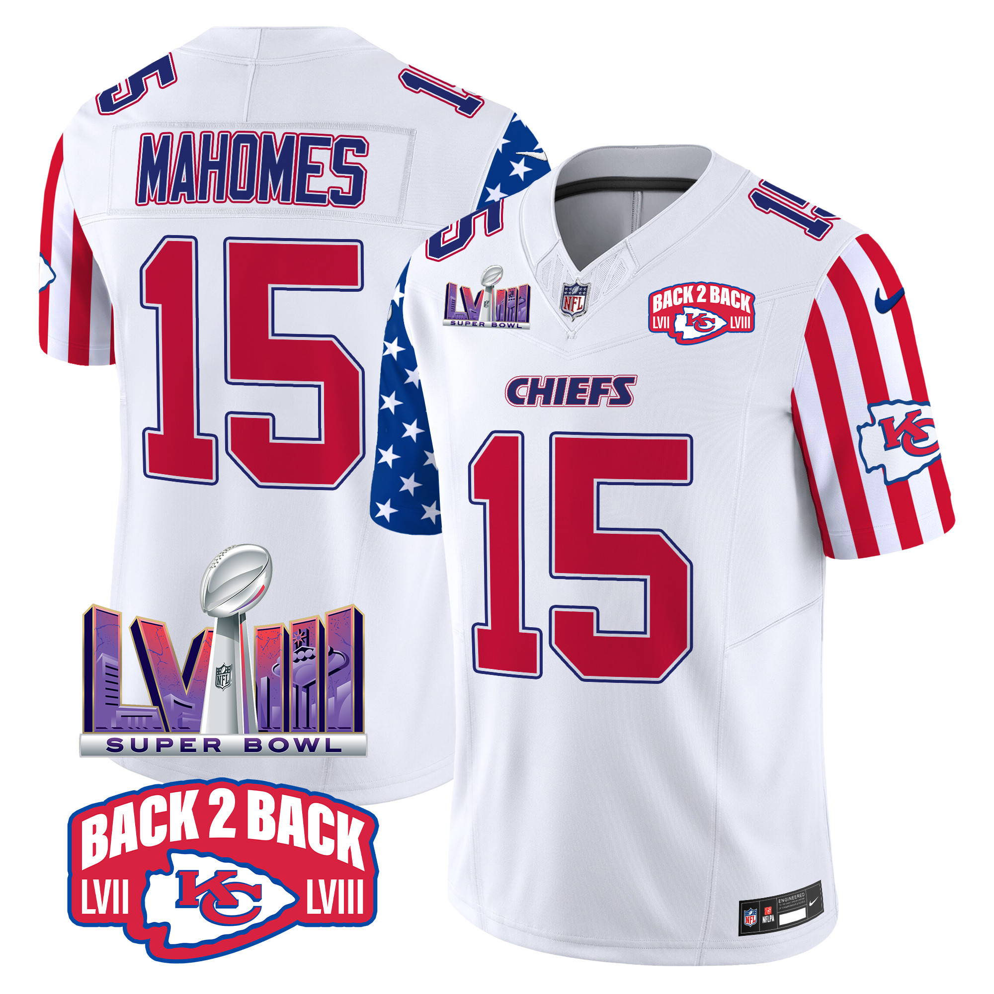 Patrick Mahomes Men's Kansas City Chiefs American Style Vapor Limited White Jersey - All Stitched