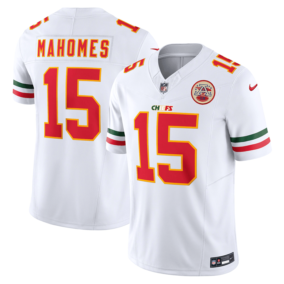 Patrick Mahomes Men's Kansas City Chiefs Mexico Edition Vapor Limited White Jersey - All Stitched