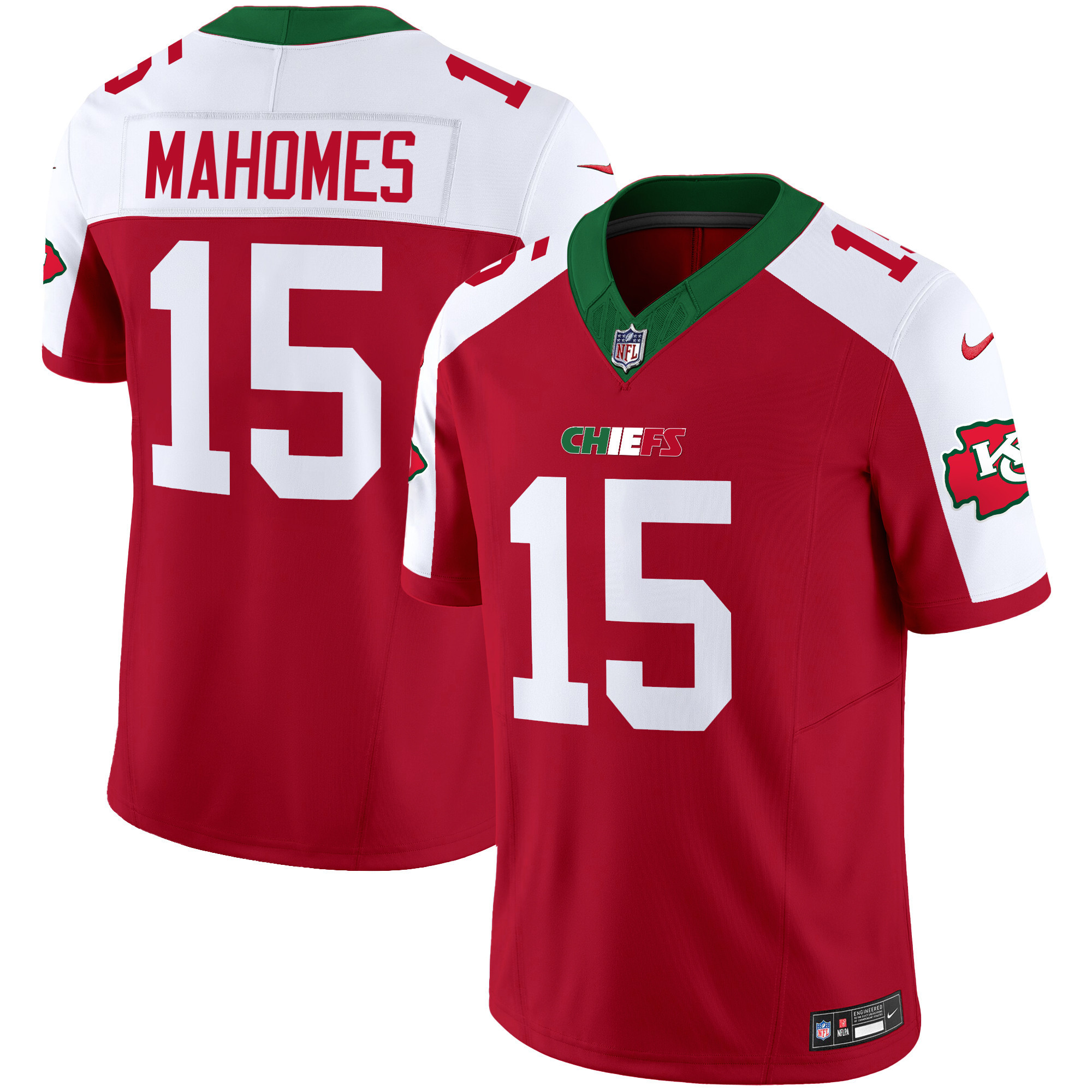 Patrick Mahomes Men's Kansas City Chiefs Mexico Vapor Limited Red Alternate Jersey - All Stitched