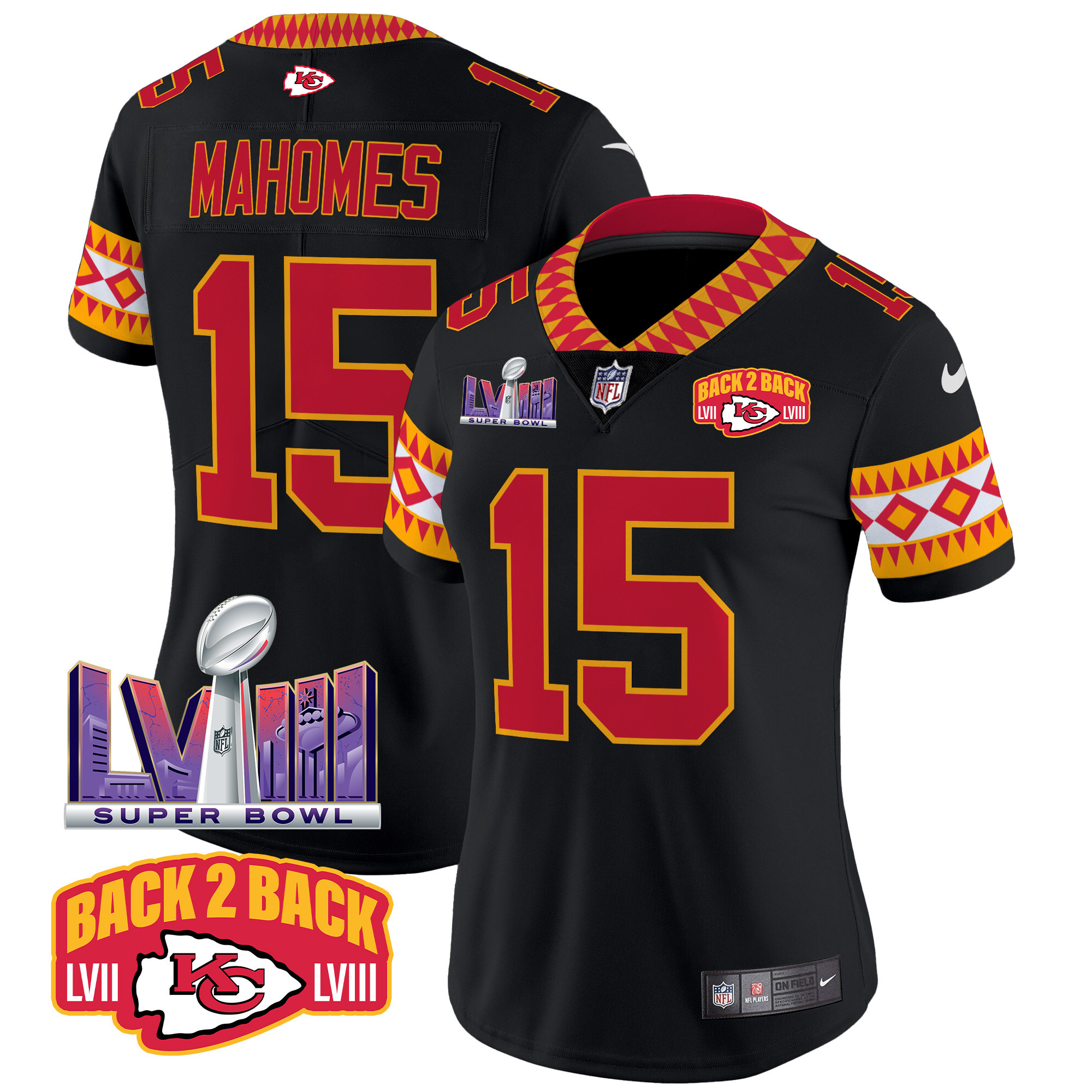 Patrick Mahomes Women's Kansas City Chiefs Special Vapor Limited Black Jersey - All Stitched