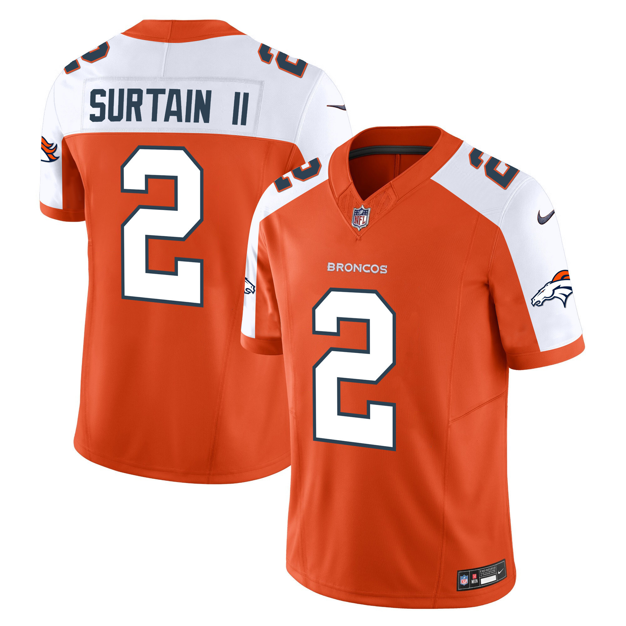 Patrick Surtain II Men's Denver Broncos Vapor Limited Orange Alternate Jersey - All Stitched