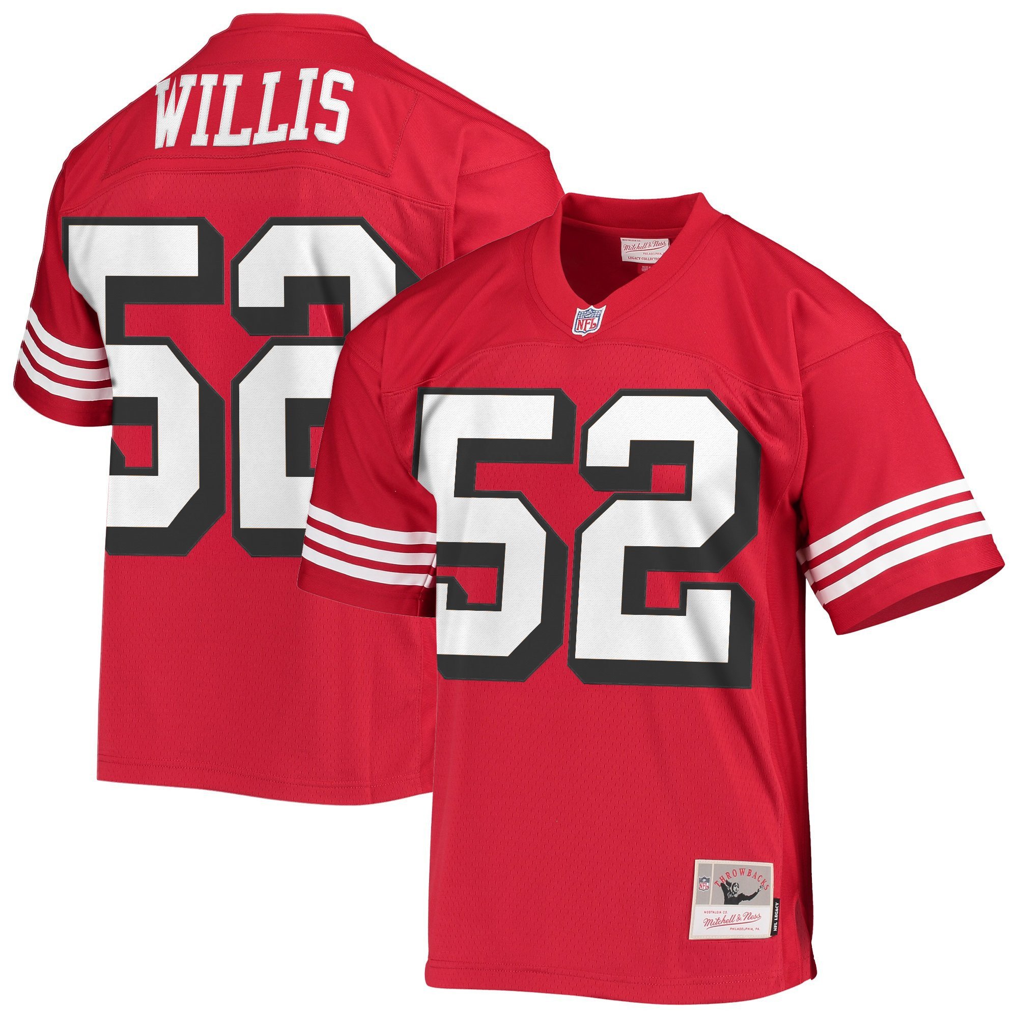 Patrick Willis Men's San Francisco 49ers Throwback Player Red Legacy Jersey - All Stitched