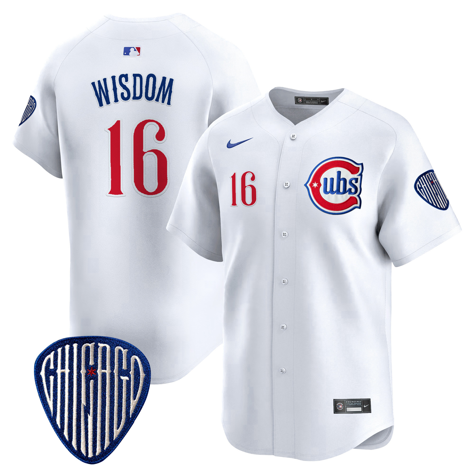 Patrick Wisdom Men's Chicago Cubs Blue Alternate Vapor Premier Limited White Jersey - All Stitched