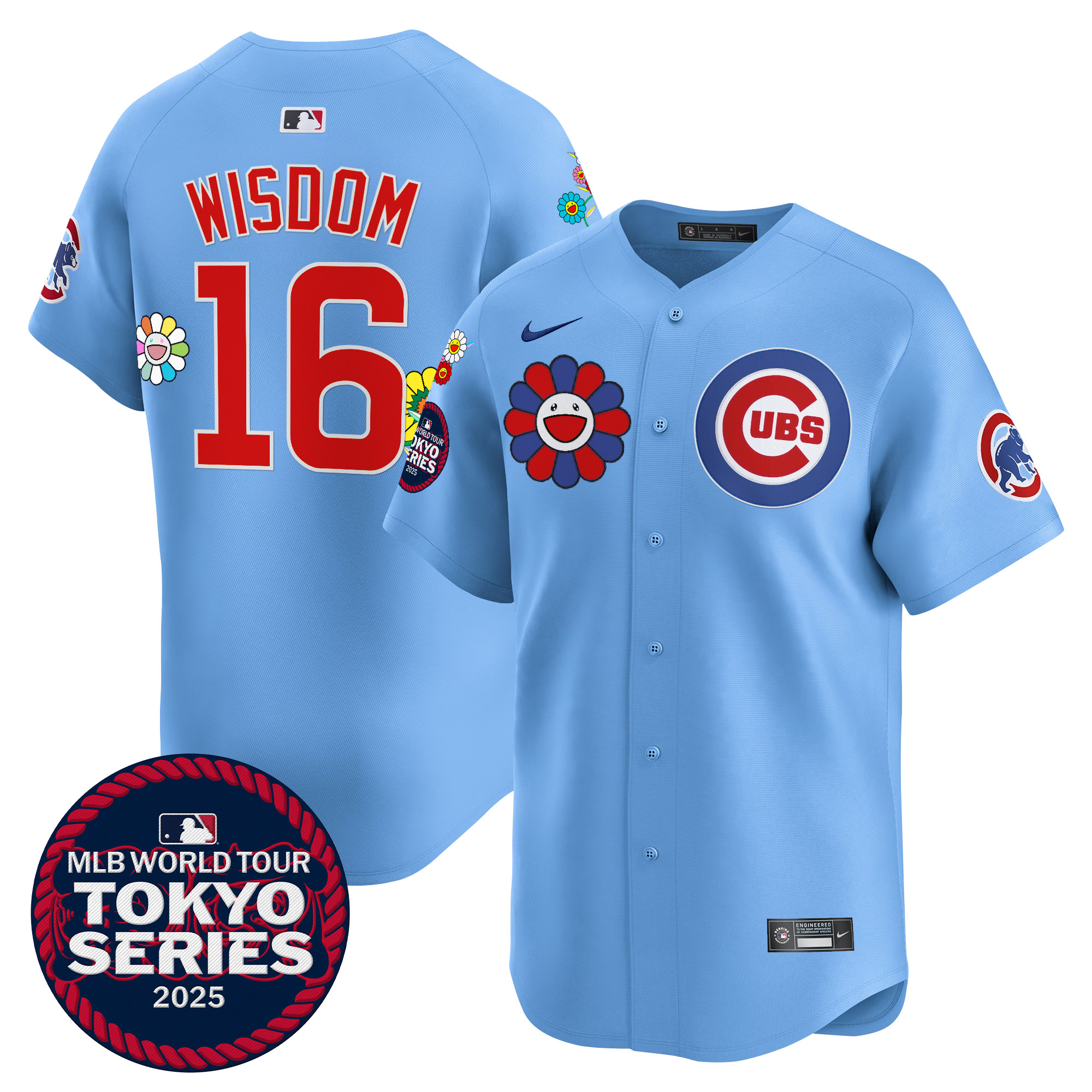 Patrick Wisdom Men's Chicago Cubs Tokyo Series 2025 Vapor Premier Limited Blue Jersey - Stitched