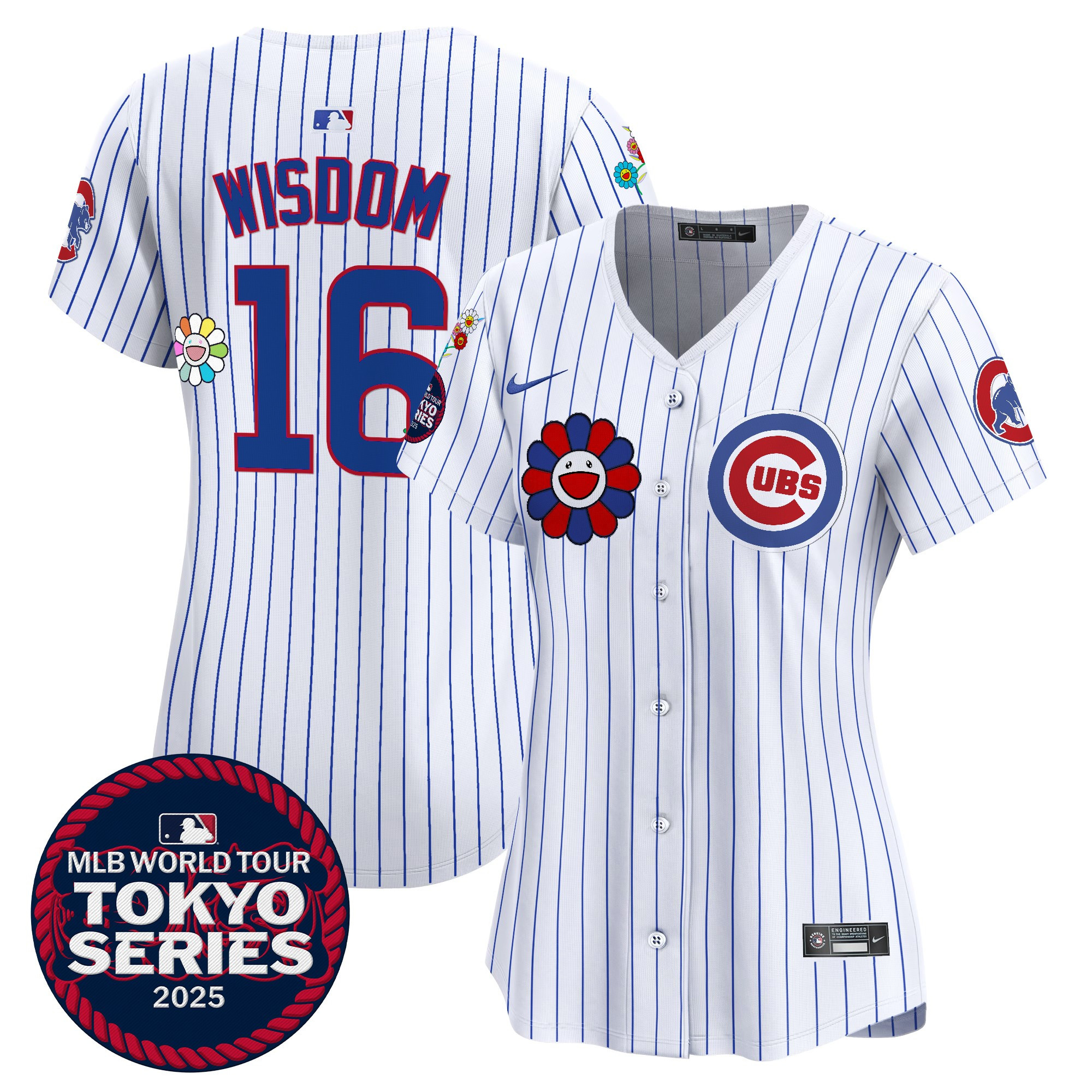 Patrick Wisdom Women's Chicago Cubs Tokyo Series 2025 Vapor Premier Limited Pinstripe Jersey - Stitched