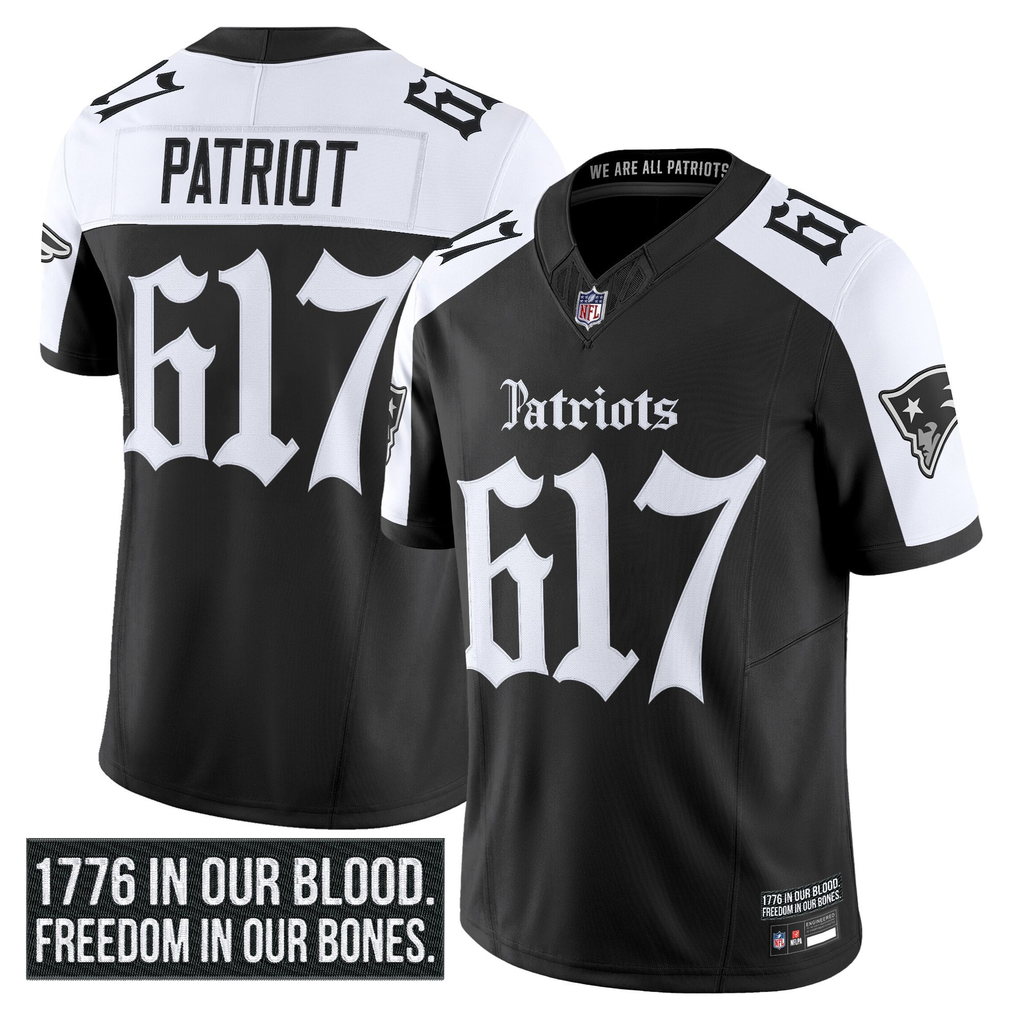 Patriot 617 Men's New England Patriots 'Gothic Revolution Edition' Vapor Limited Alternate Jersey - All Stitched