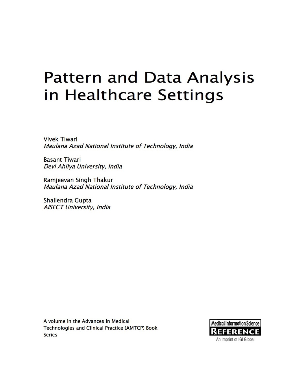 Pattern and Data Analysis in Healthcare Settings  â€“ PDF/EPUB Version Downloadable