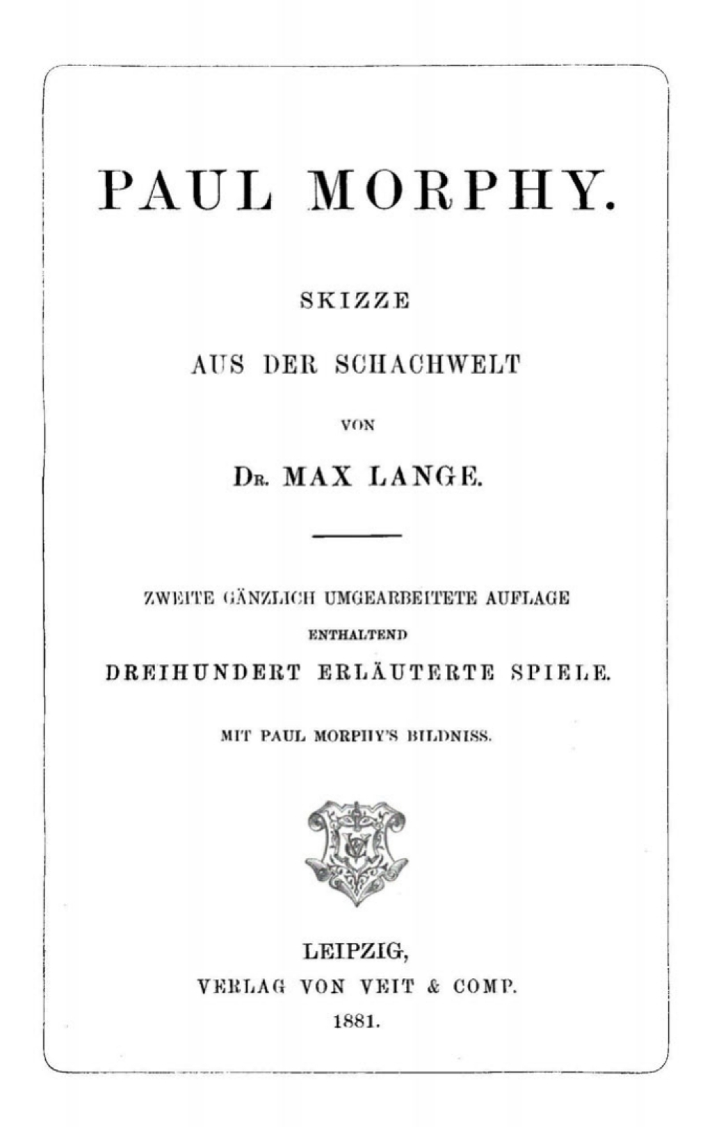 Paul Morphy Skizze aus der Schachwelt 2nd Edition â€“ PDF/EPUB Version Downloadable