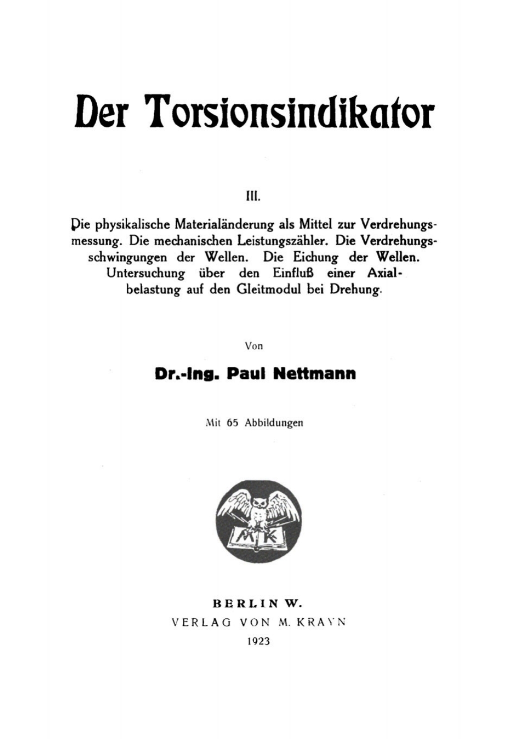 Paul Nettmann: Der Torsionsindikator. Teil 3 1st Edition â€“ PDF/EPUB Version Downloadable