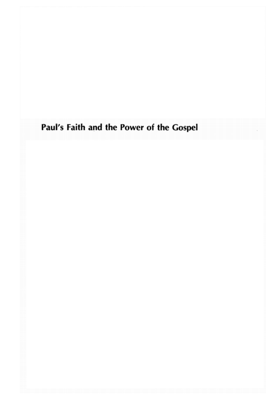 Paul's Faith and the Power of the Gospel A Structural Introduction to the Pauline Letters  â€“ PDF/EPUB Version Downloadable