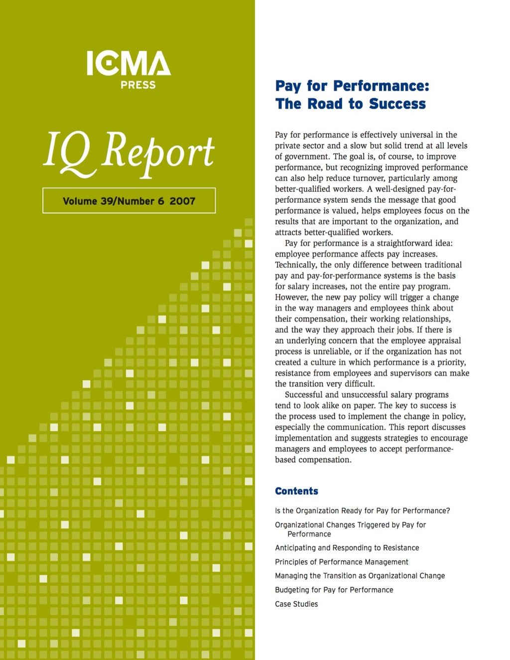 Pay for Performance: The Road to Success - (PDF/EPUB Version)