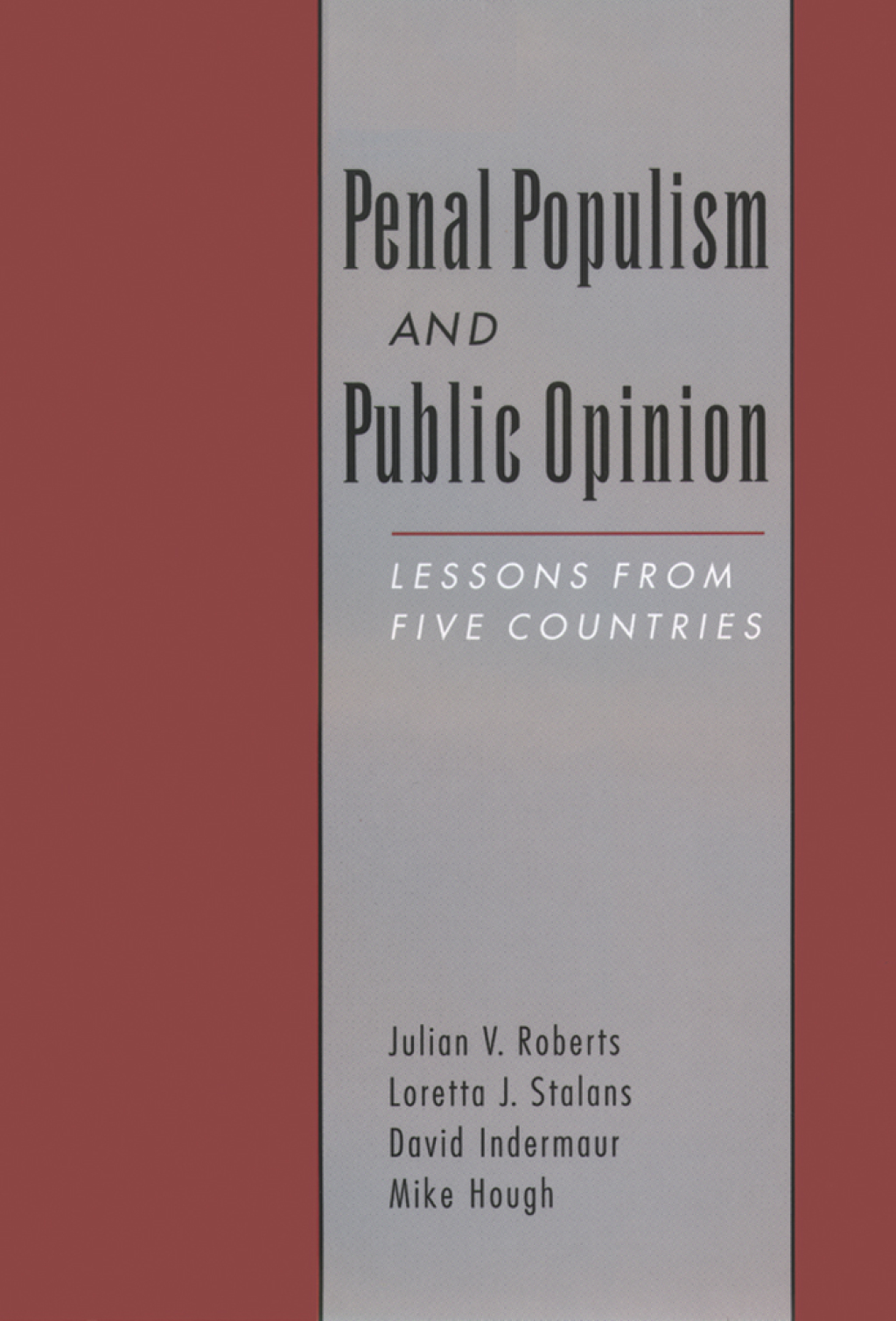 Penal Populism and Public Opinion Lessons from Five Countries  â€“ PDF/EPUB Version Downloadable