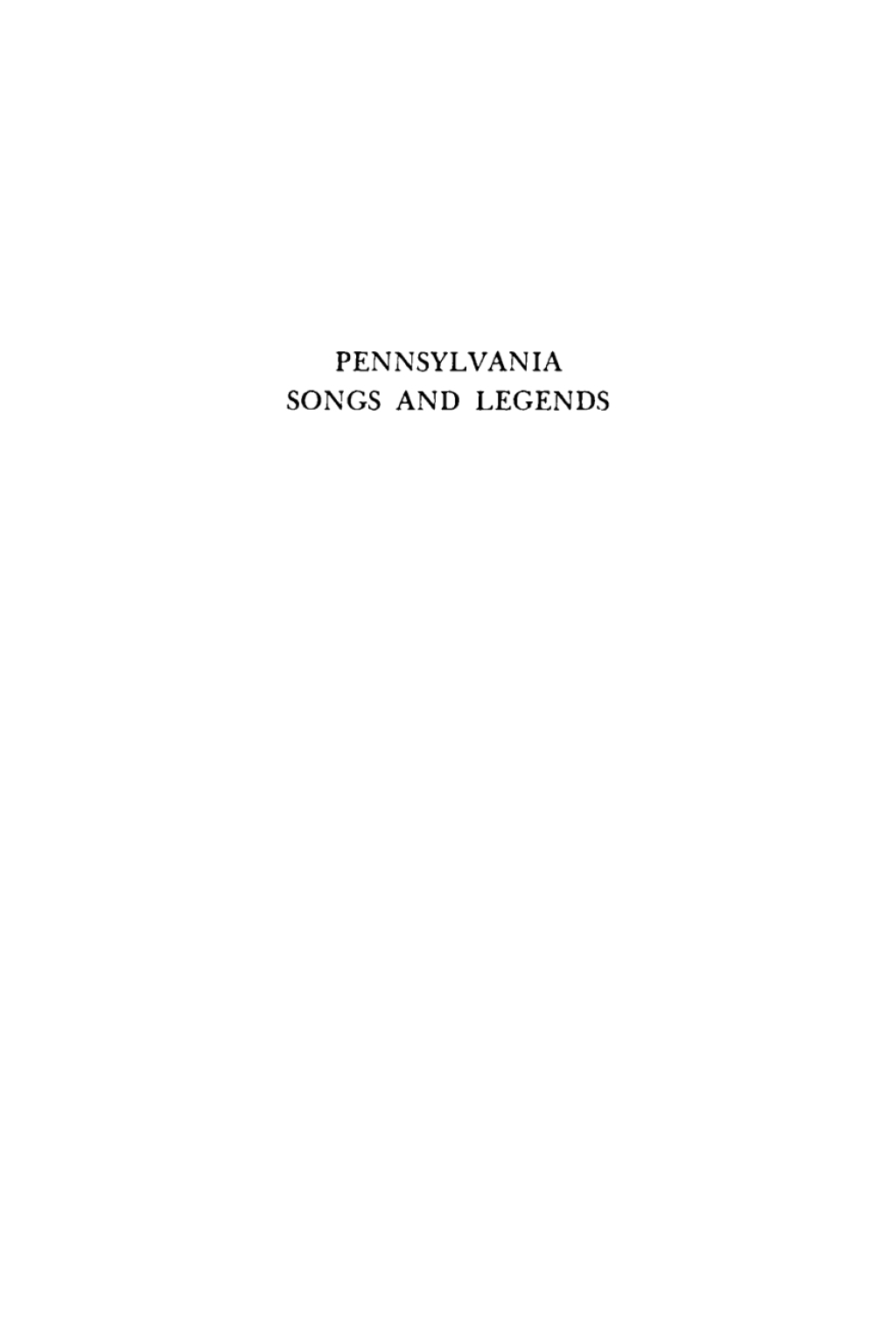 Pennsylvainia Songs and Legends  â€“ PDF/EPUB Version Downloadable