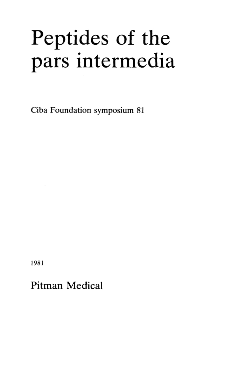 Peptides of the Pars Intermedia 1st Edition â€“ PDF/EPUB Version Downloadable