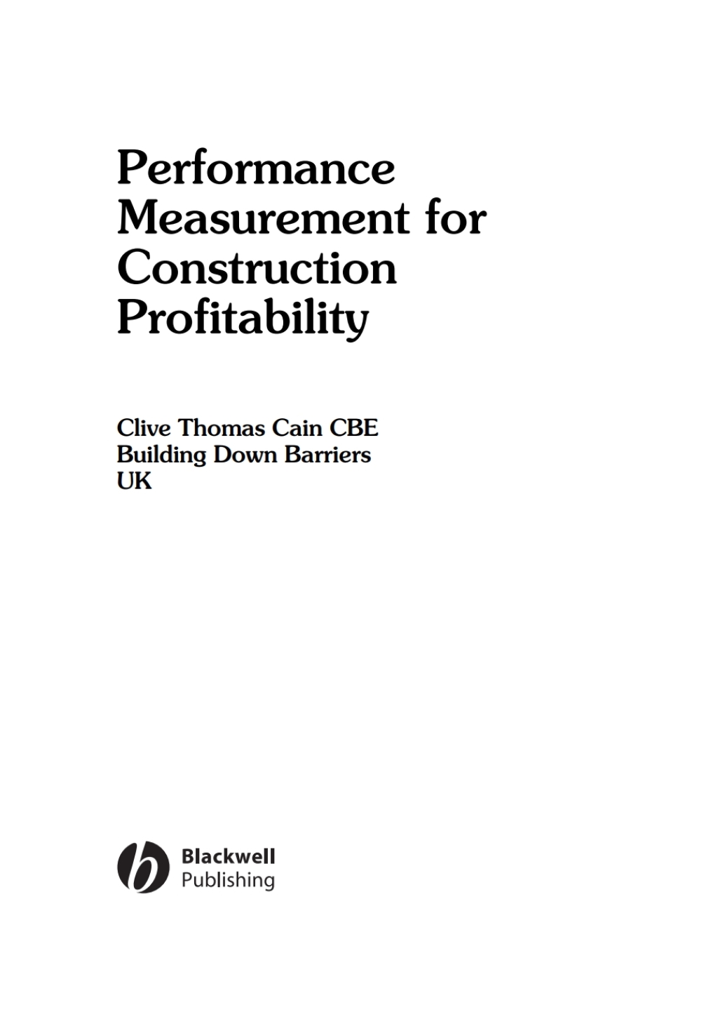 Performance Measurement for Construction Profitability 1st Edition â€“ PDF/EPUB Version Downloadable