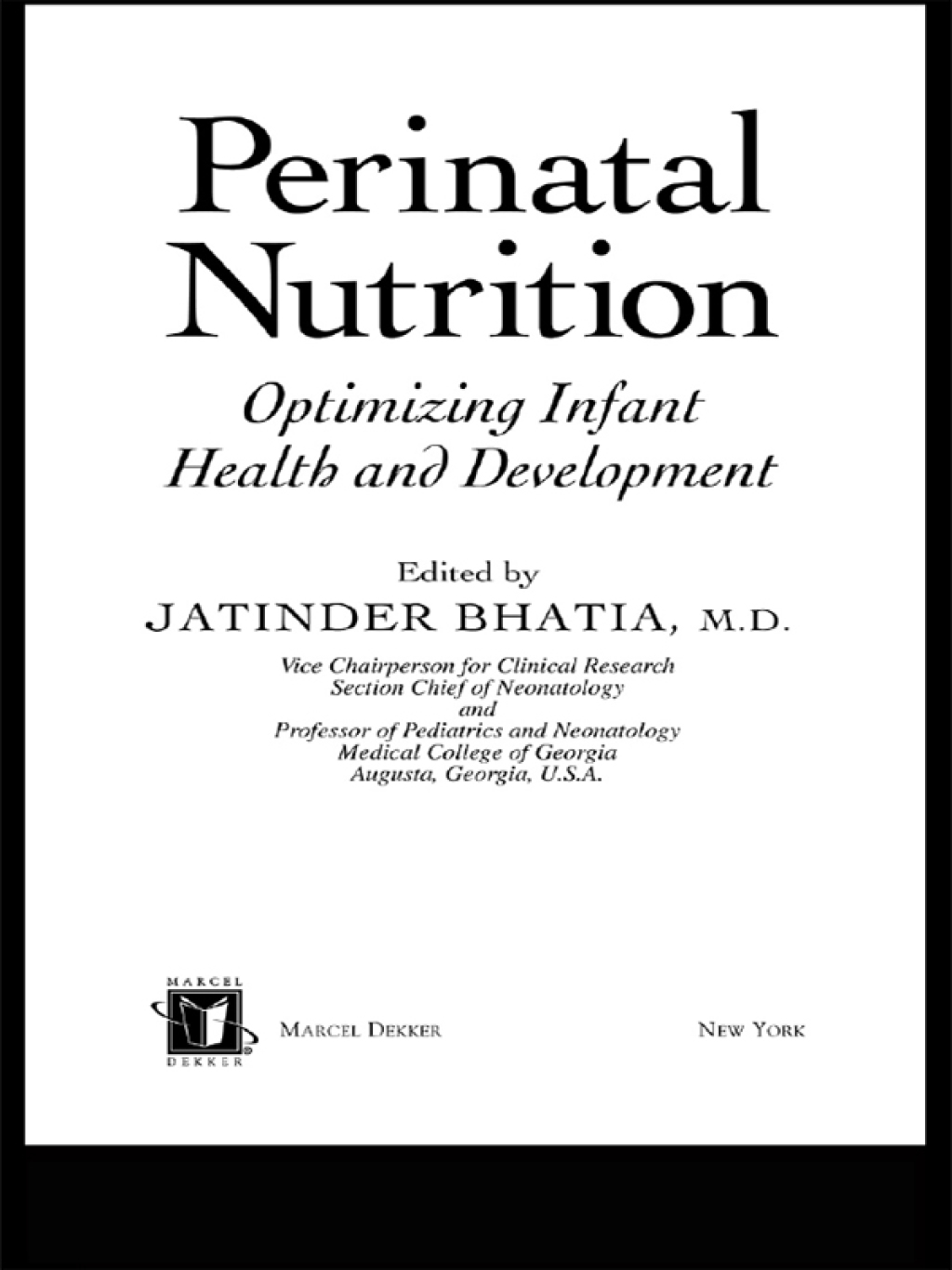 Perinatal Nutrition Optimizing Infant Health & Development 1st Edition â€“ PDF/EPUB Version Downloadable