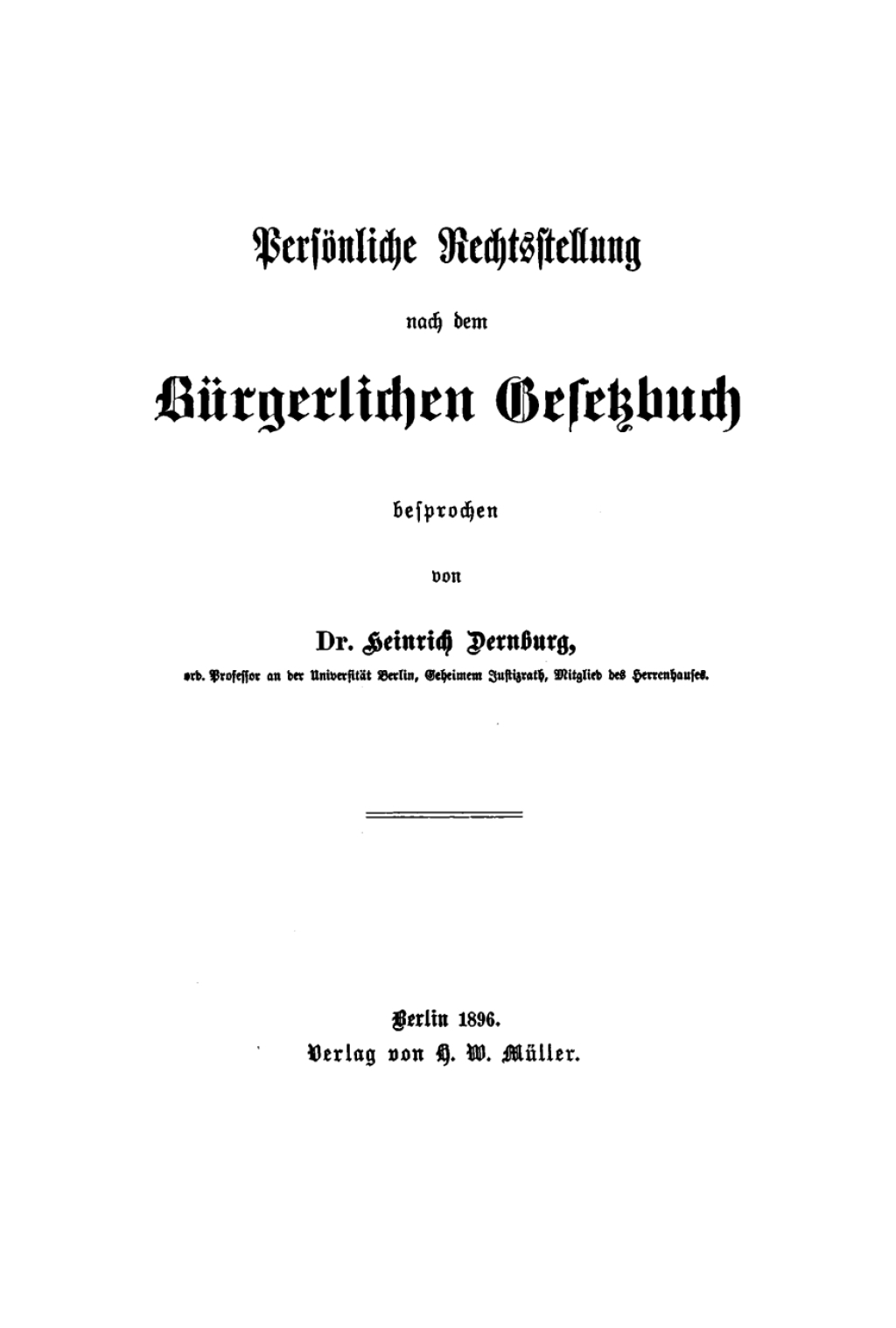 PersÃ¶nliche Rechtsstellung nach dem BÃ¼rgerlichen Gesetzbuch 1st Edition â€“ PDF/EPUB Version Downloadable