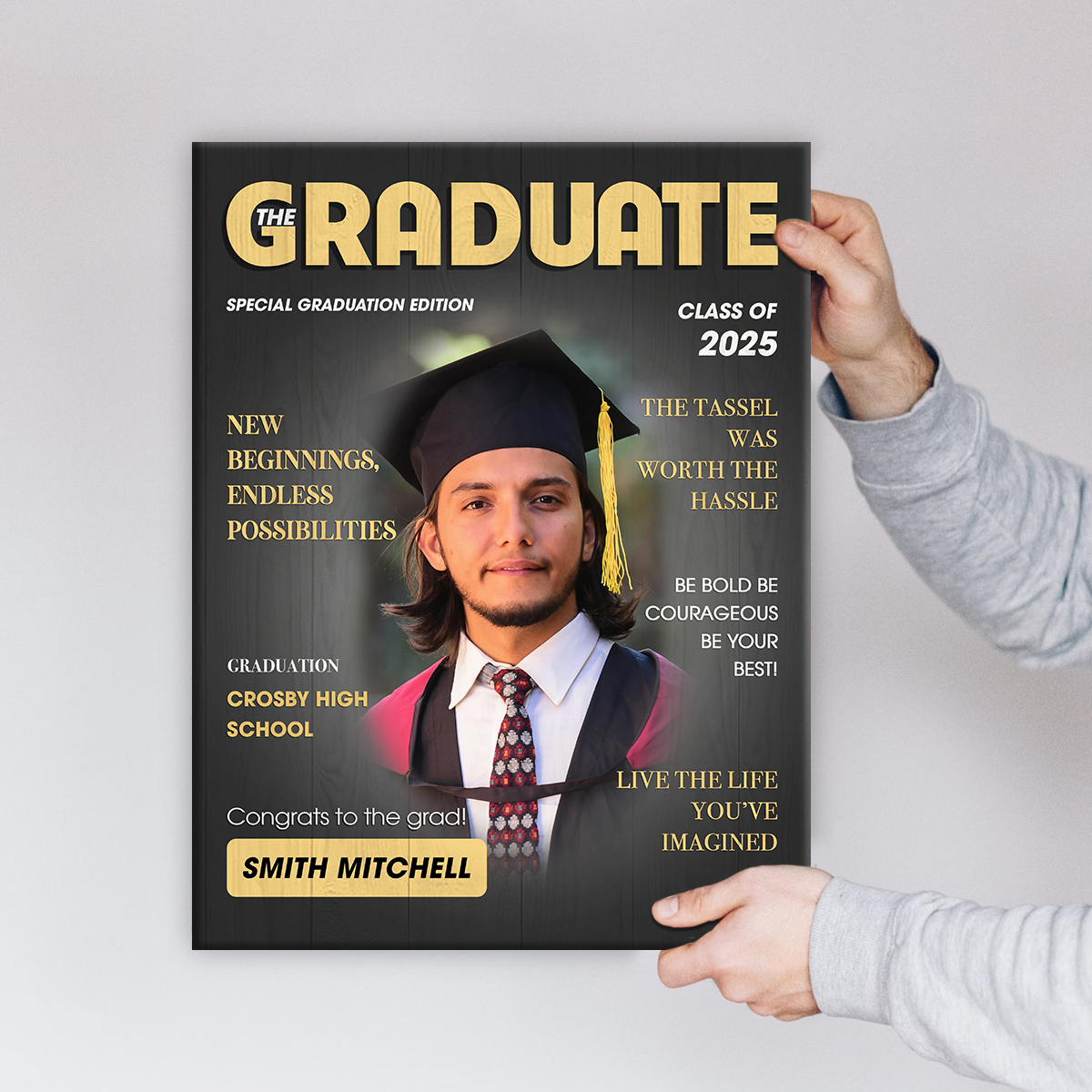 Personalized Graduation Magazine Cover Canvas, Graduation Gift For Him Or Her, New Graduate Gift, Custom Canvas For Grads, College Graduation Gift