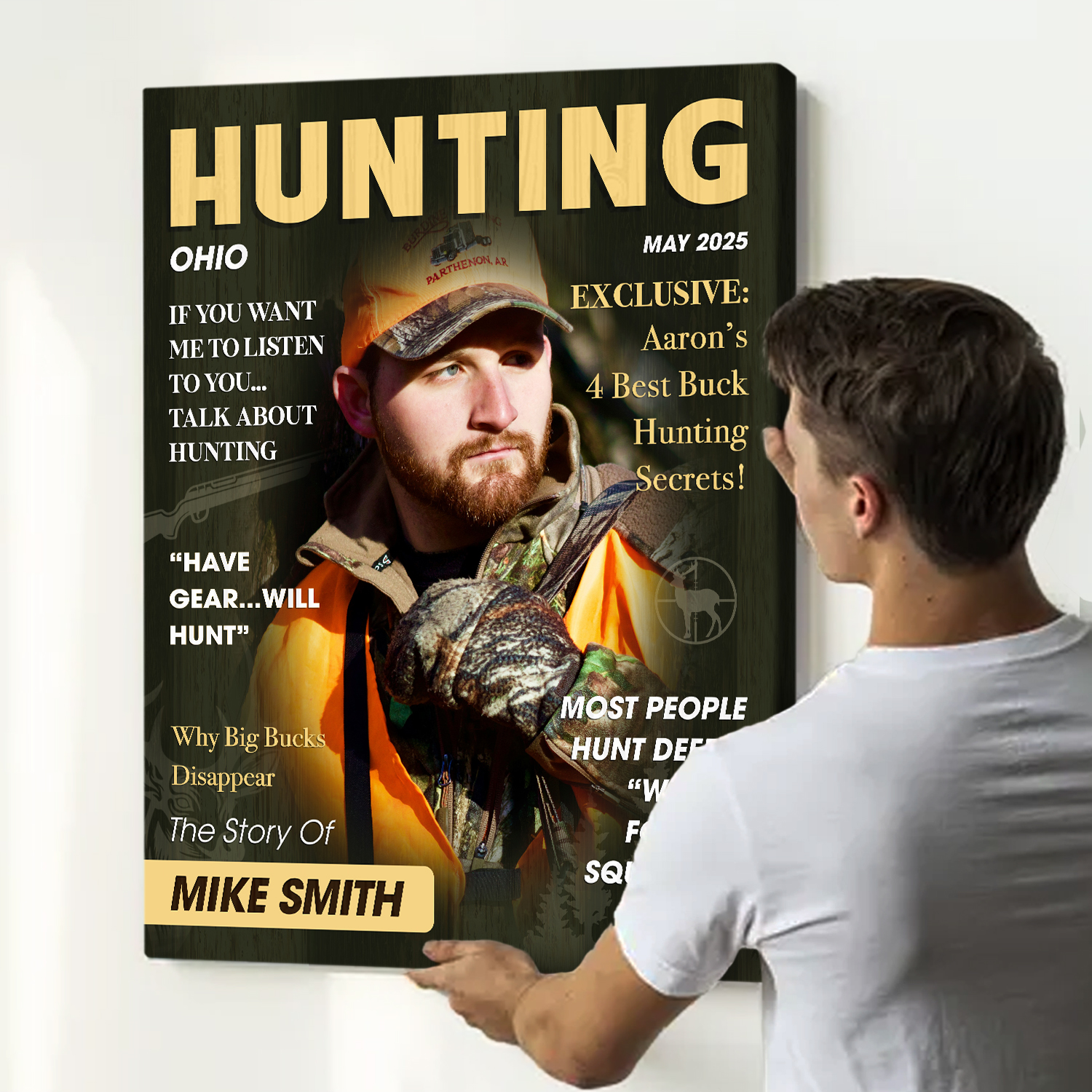 Personalized Hunter Magazine Cover Canvas, Custom Gift For Hunter, Hunting Gift For Man, Hunting Wall Art, Fathers Day Gifts For Hunters