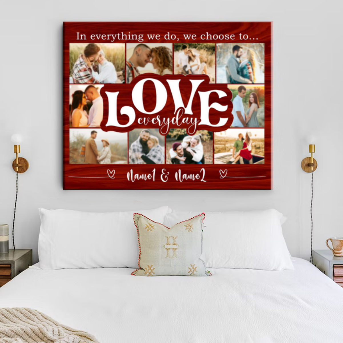 Personalized Love Photo Collage Gifts, Create Your Love Story On Canvas, Wedding Anniversary Custom Gifts, Gift For ValentineÃ¢â‚¬â„¢s Day For Wife Husband