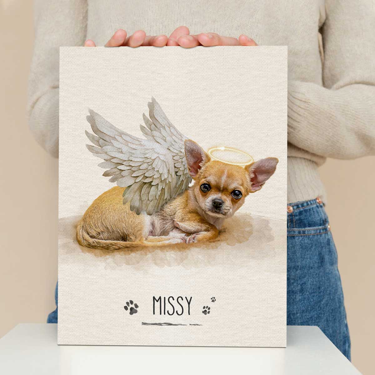 Personalized Memorial Pet Drawing on Canvas, Pet Portrait from Photo, Pet Portrait Painting Commission, In loving Memory Gifts, Pet Adoption