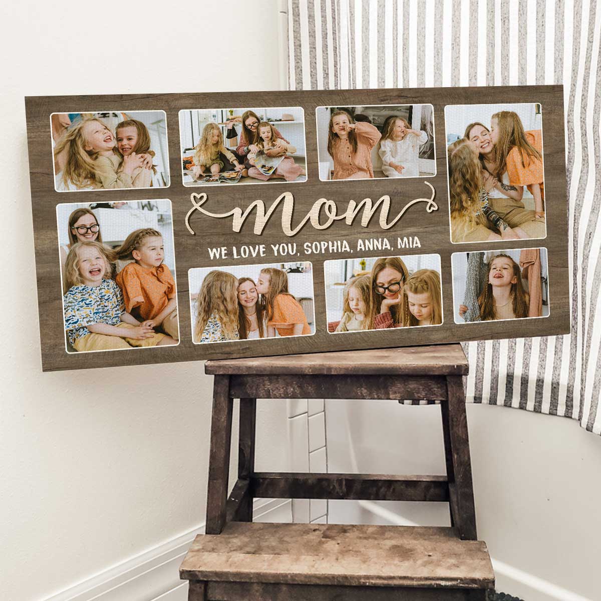 Personalized MotherÃ¢â‚¬â„¢s Day Gifts, Mom Photo Collage Canvas, Gifts For Mom Birthday, Mom Gift From Child Husband