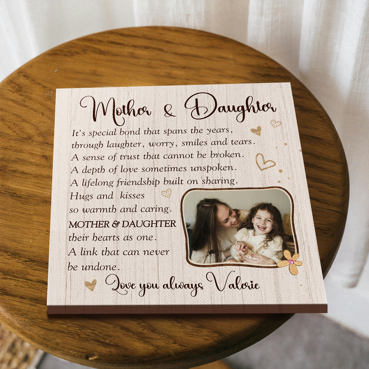 Personalized Mother And Daughter Photo Canvas, Mothers Day Gifts From Daughter, Mum Birthday Gift, Sentimental Gifts For Mom From Daughter