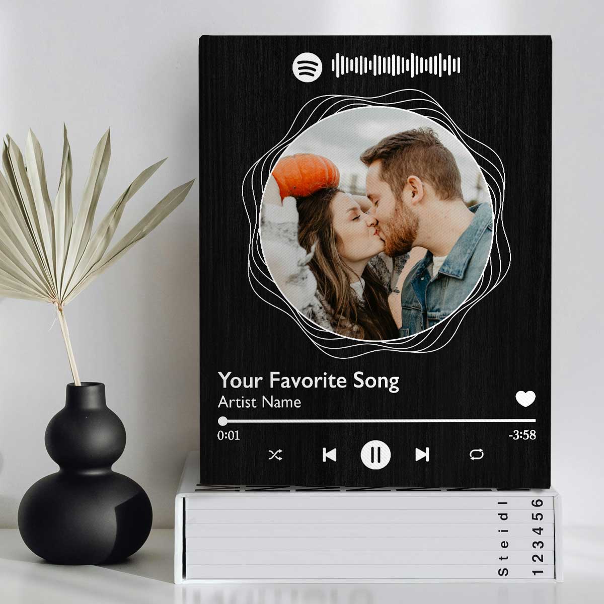 Personalized Spotify Song Plaque On Canvas, ValentineÃ¢â‚¬â„¢s Custom Canvas Wall Art Gift, Romantic Music Gift, Romantic Anniversary Gifts For Her Him