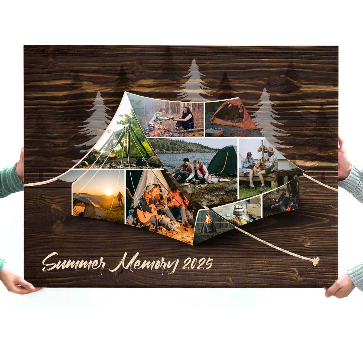 Personalized Tent Camping Photo Collage Canvas, Family Camping Trip Gifts, Gifts For The Camper Lover, Custom Camping Gifts, Campfire Gifts