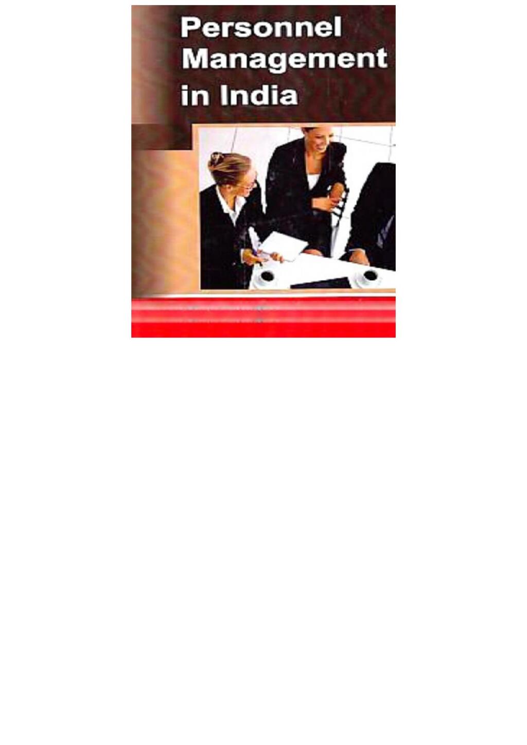 Personnel Management In India  â€“ PDF/EPUB Version Downloadable