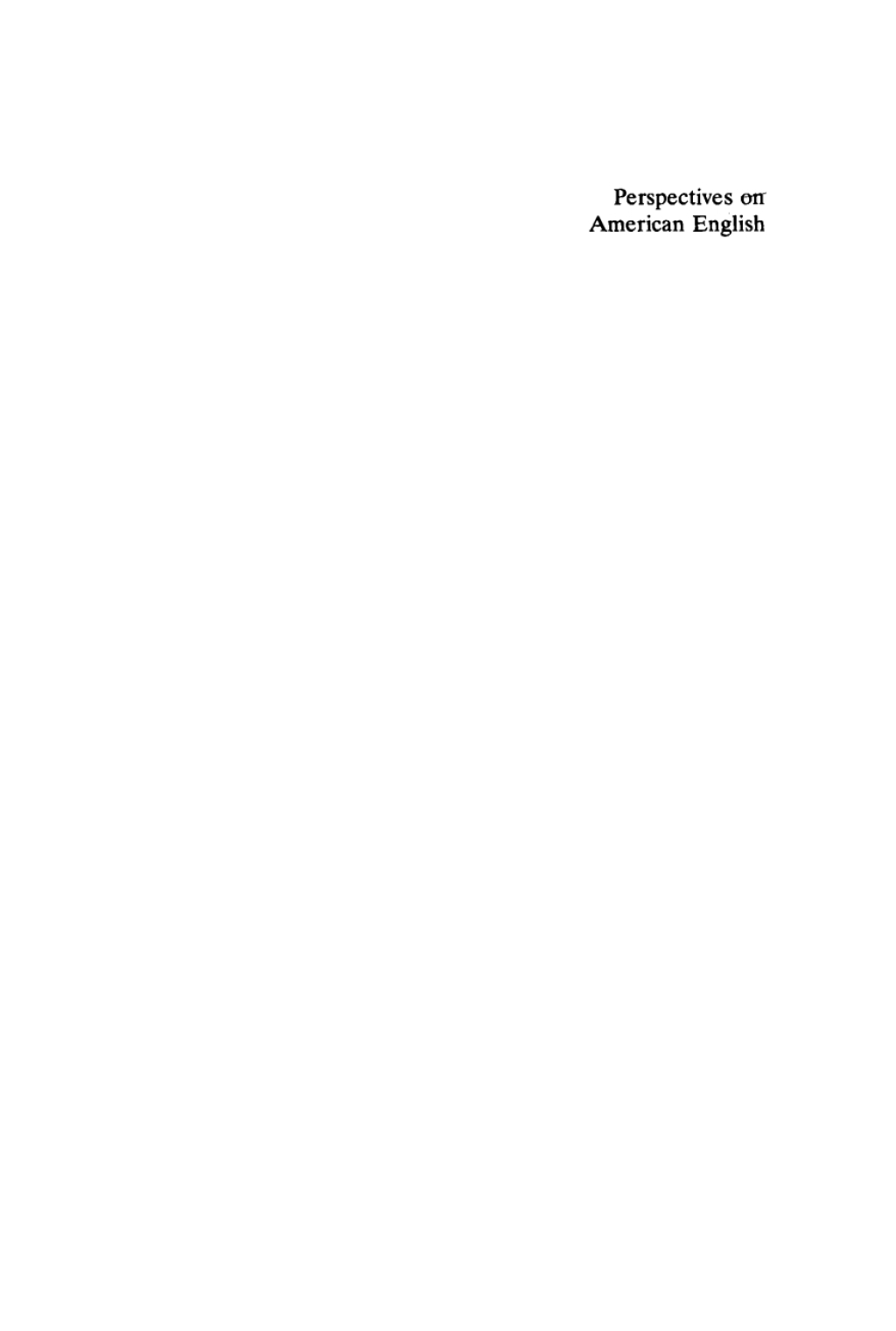 Perspectives on American English 1st Edition â€“ PDF/EPUB Version Downloadable