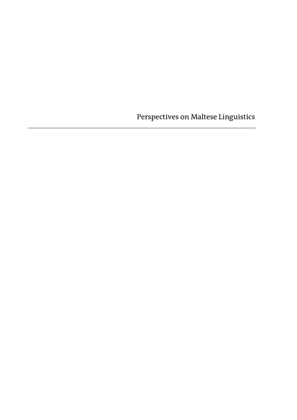 Perspectives on Maltese Linguistics 1st Edition â€“ PDF/EPUB Version Downloadable