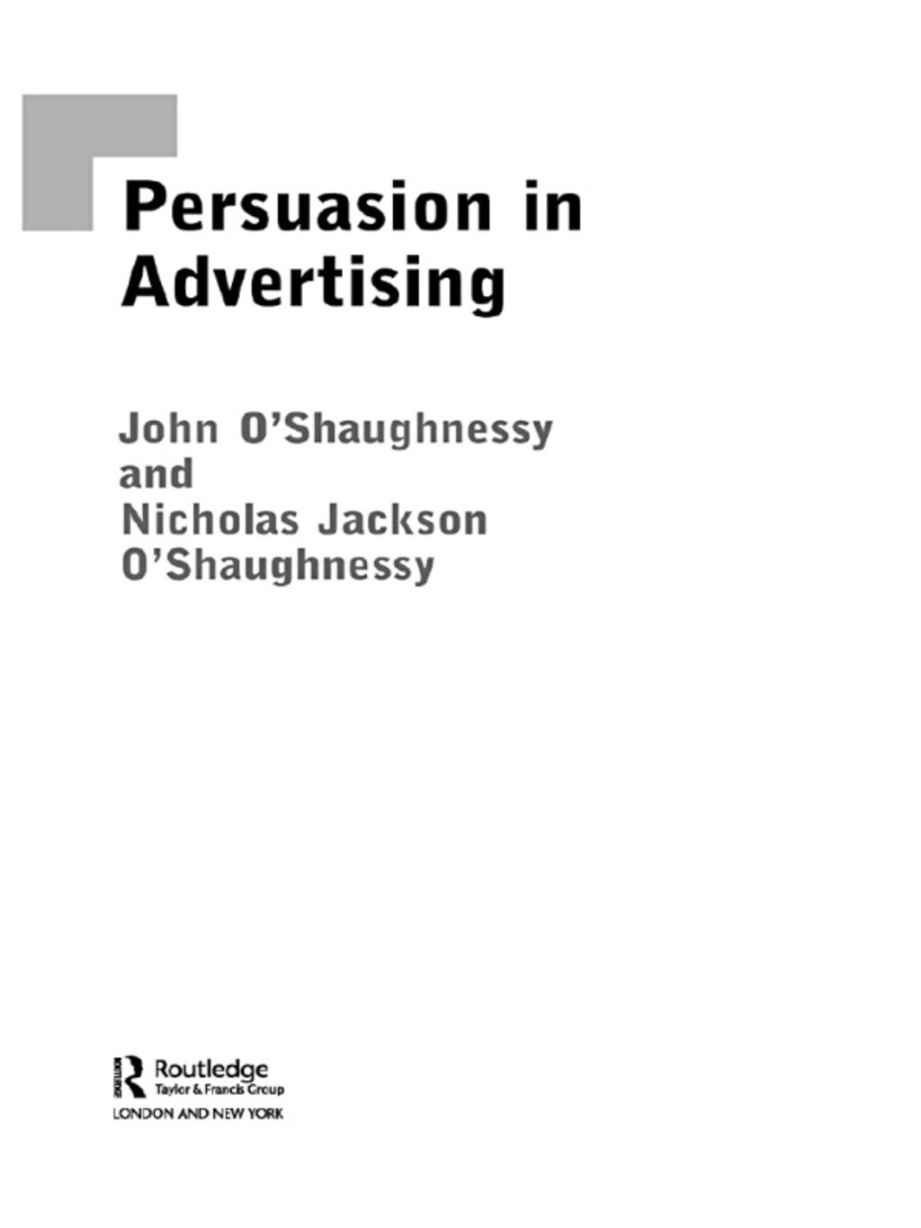 Persuasion in Advertising 1st Edition â€“ PDF/EPUB Version Downloadable