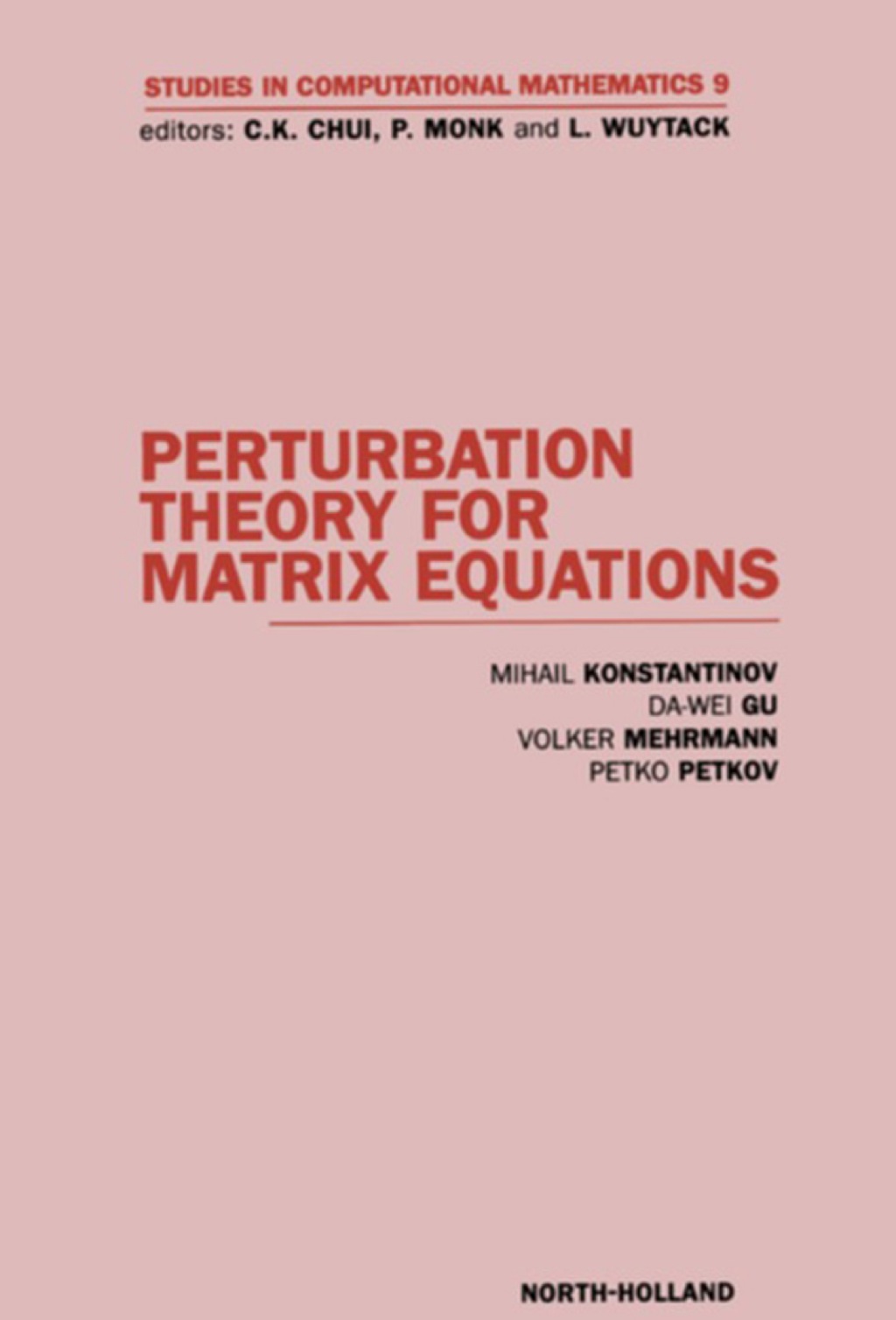 Perturbation Theory for Matrix Equations  â€“ PDF/EPUB Version Downloadable