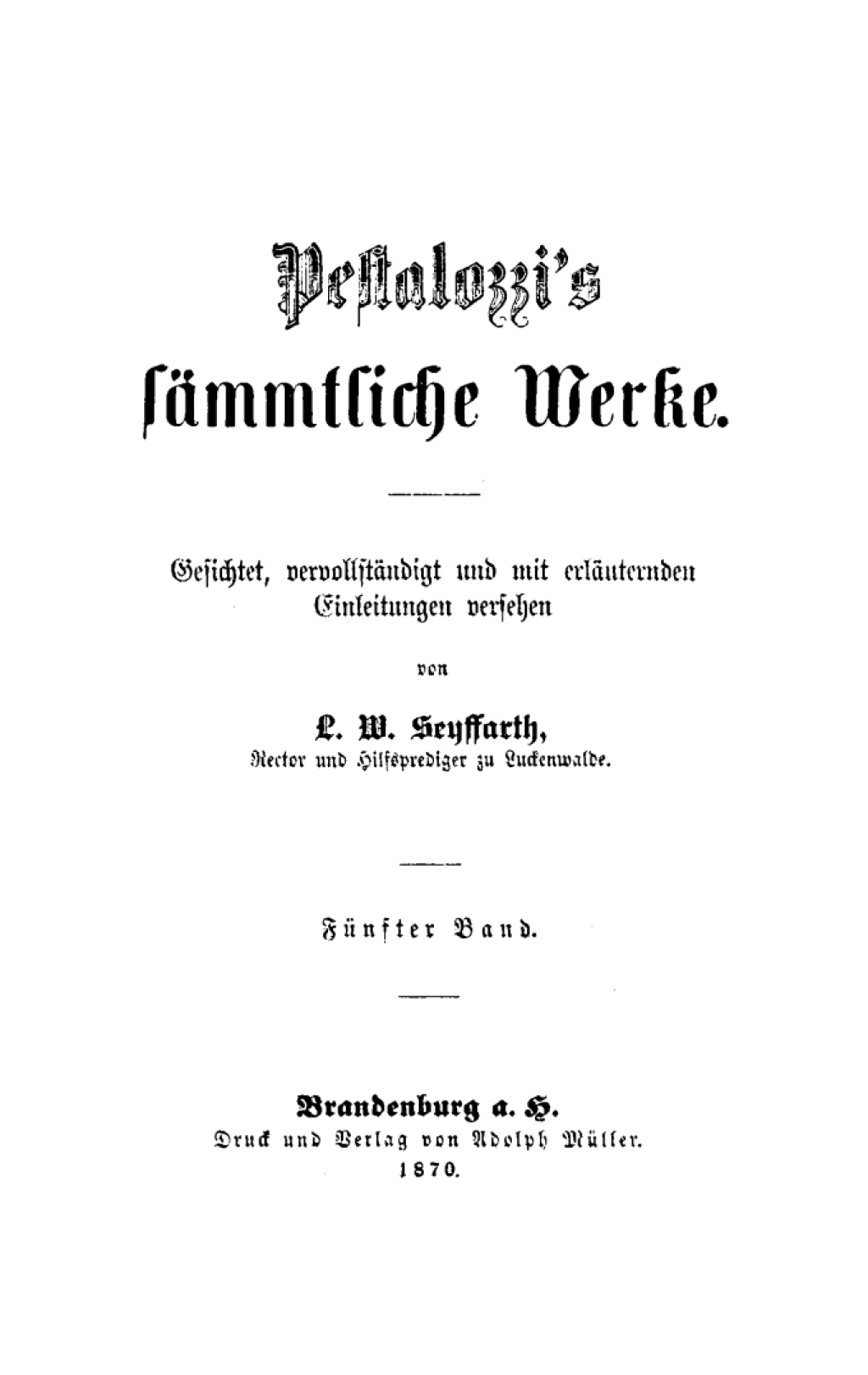Pestalozziâ€™s SÃ¤mmtliche Werke. Band 5 1st Edition â€“ PDF/EPUB Version Downloadable