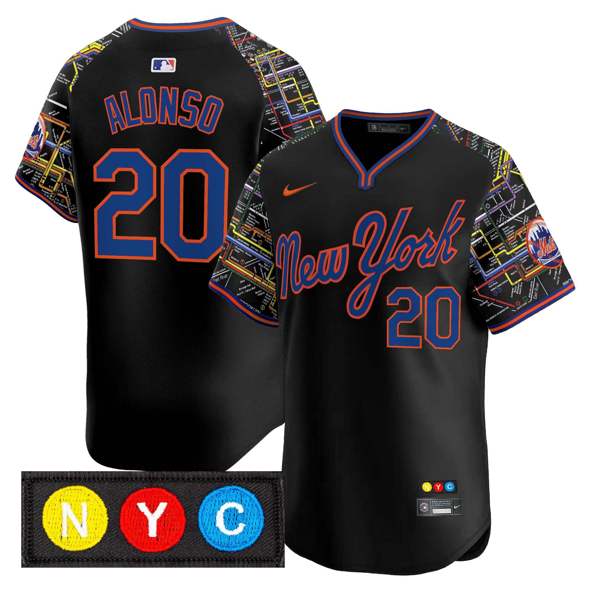 Pete Alonso Men's New York Mets Subway Style Vapor Premier Limited Black Jersey - Stitched