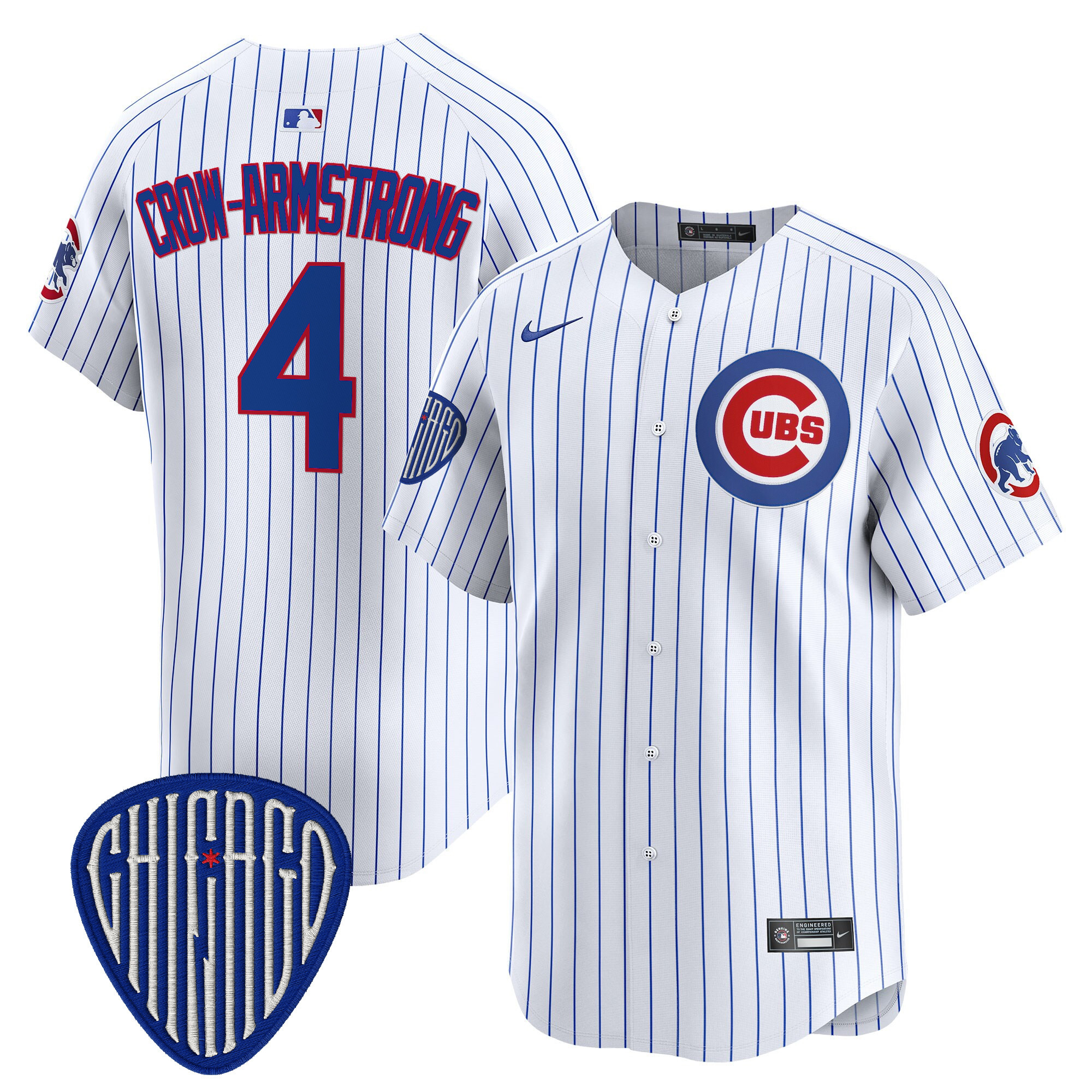 Pete Crow-Armstrong Men's Chicago Cubs 2025 Vapor Premier Limited White Jersey - All Stitched