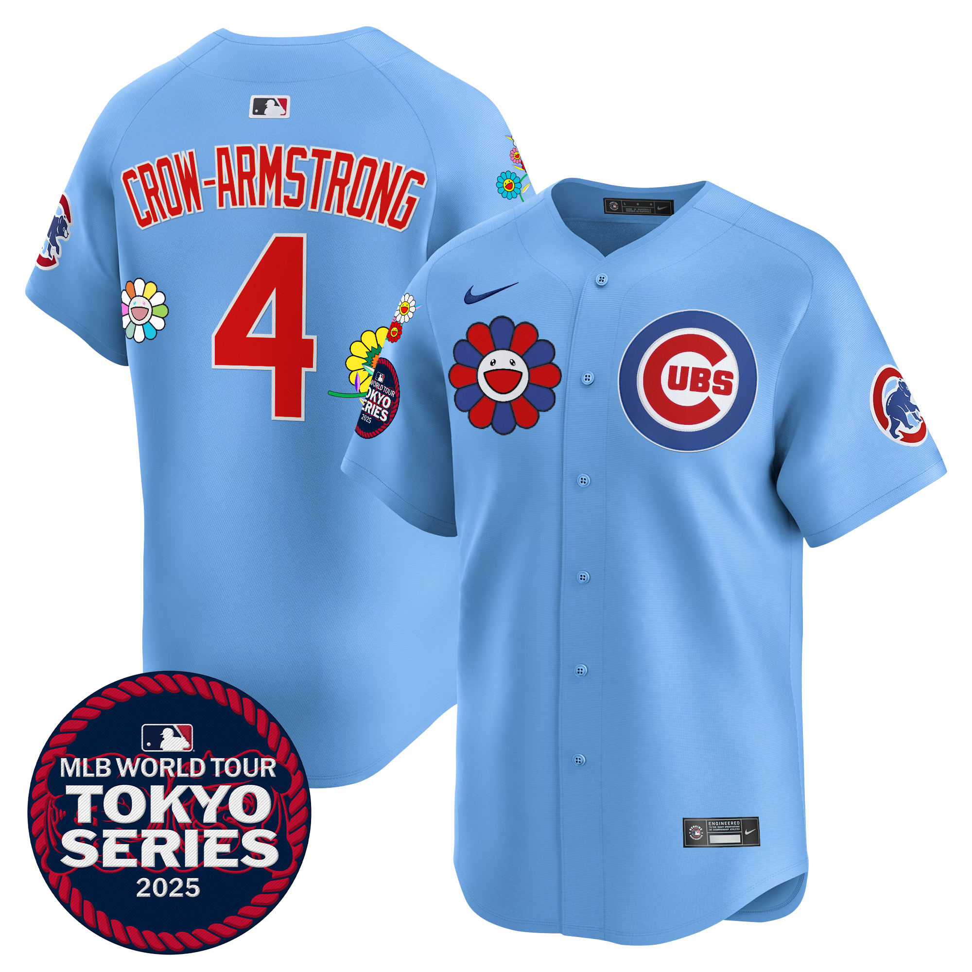 Pete Crow-Armstrong Men's Chicago Cubs Tokyo Series 2025 Vapor Premier Limited Blue Jersey - Stitched