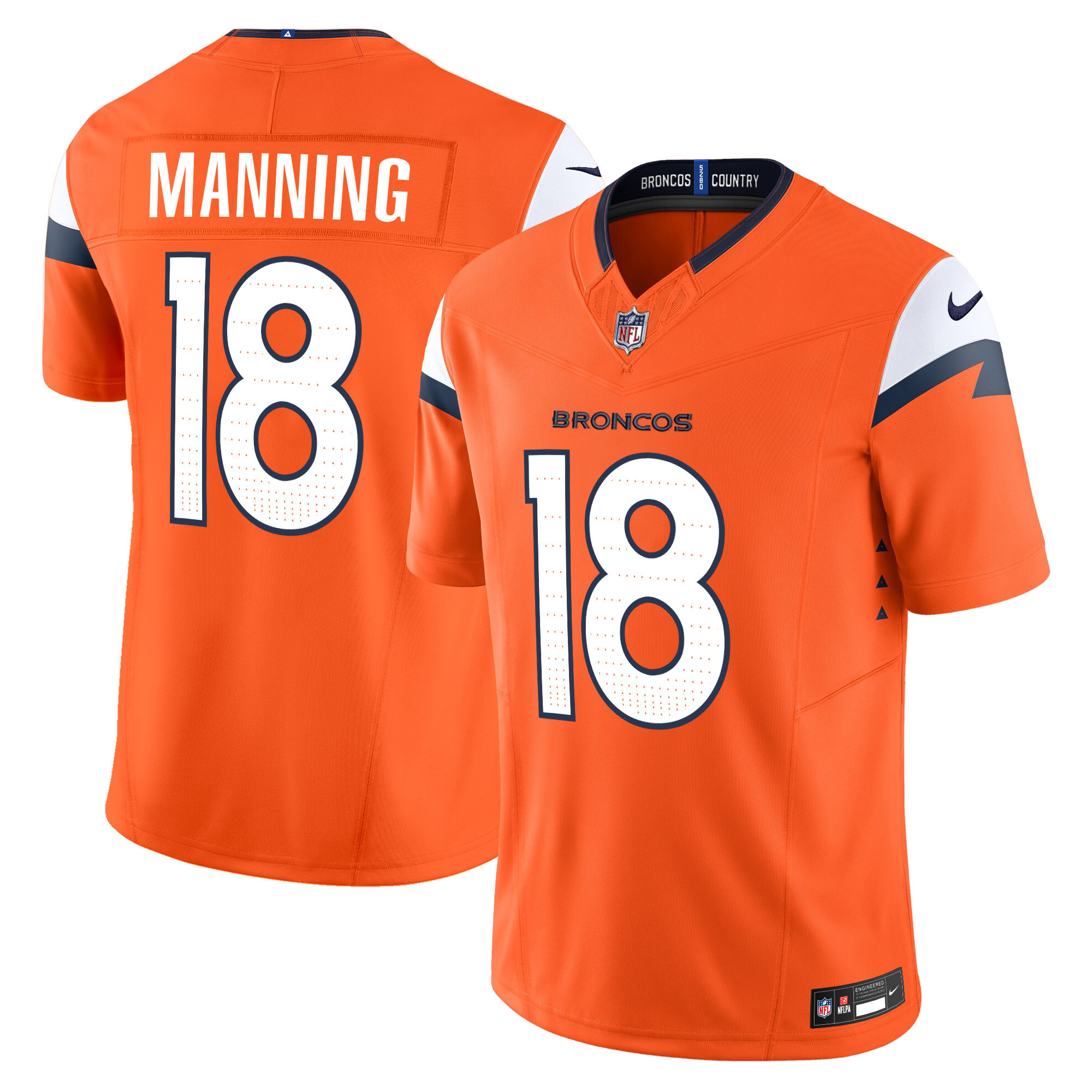 Peyton Manning Men's Denver Broncos 2024 Vapor Limited Orange Jersey - All Stitched