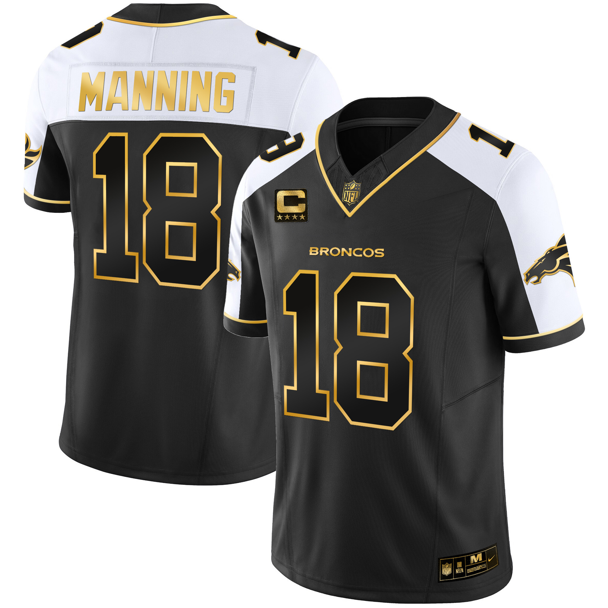 Peyton Manning Men's Denver Broncos Gold Vapor Limited Alternate Jersey - All Stitched