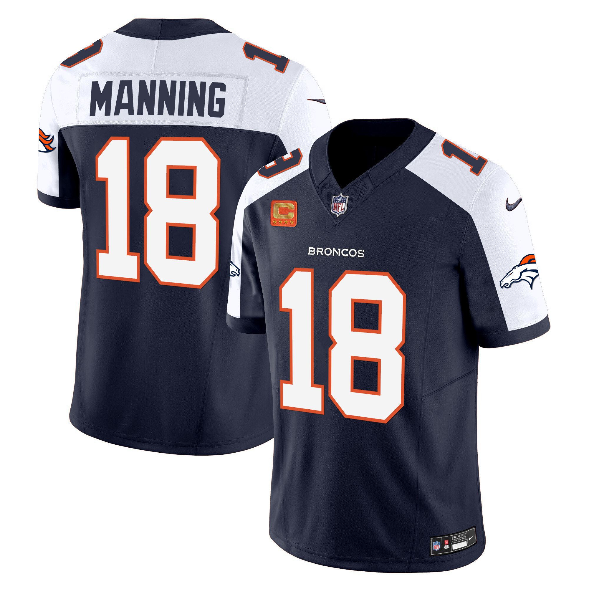 Peyton Manning Men's Denver Broncos Vapor Limited Navy Alternate Jersey - All Stitched