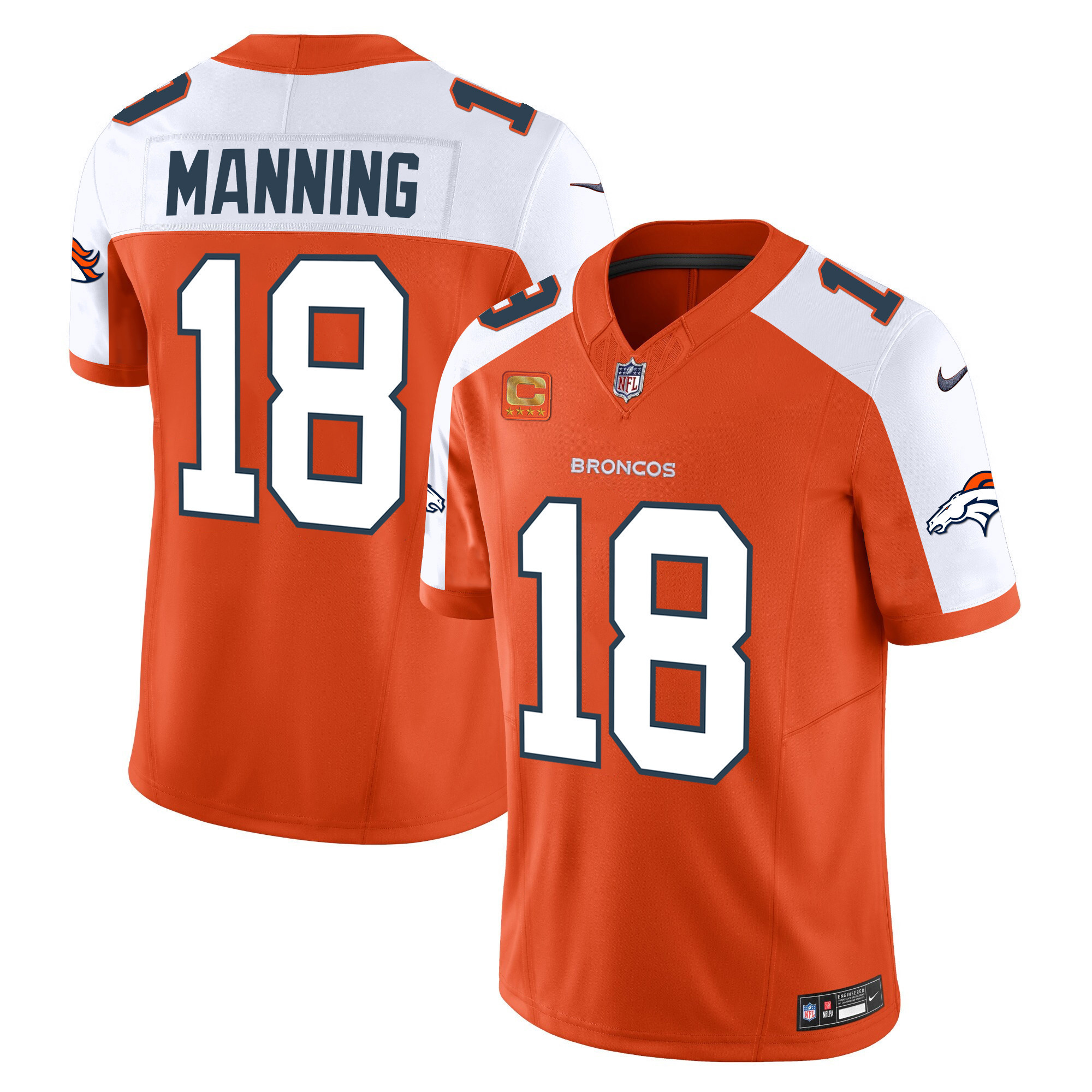 Peyton Manning Men's Denver Broncos Vapor Limited Orange Alternate Jersey - All Stitched