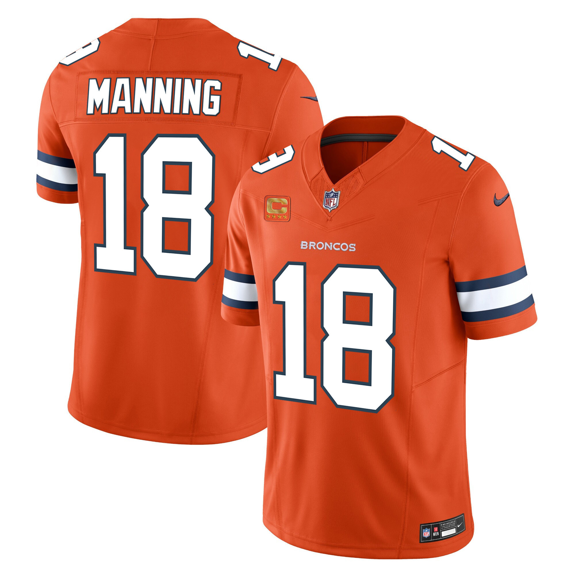 Peyton Manning Men's Denver Broncos Vapor Limited Orange Jersey - All Stitched