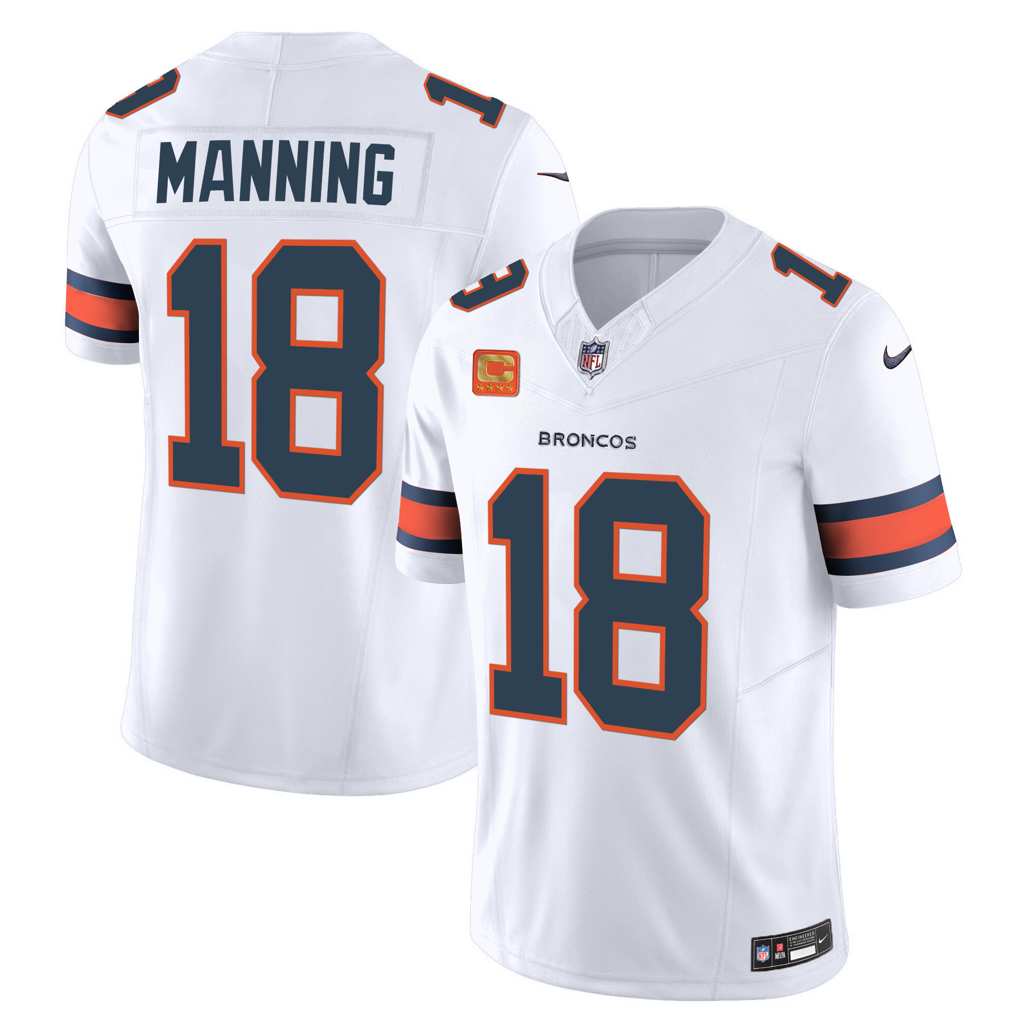 Peyton Manning Men's Denver Broncos Vapor Limited White Jersey - All Stitched