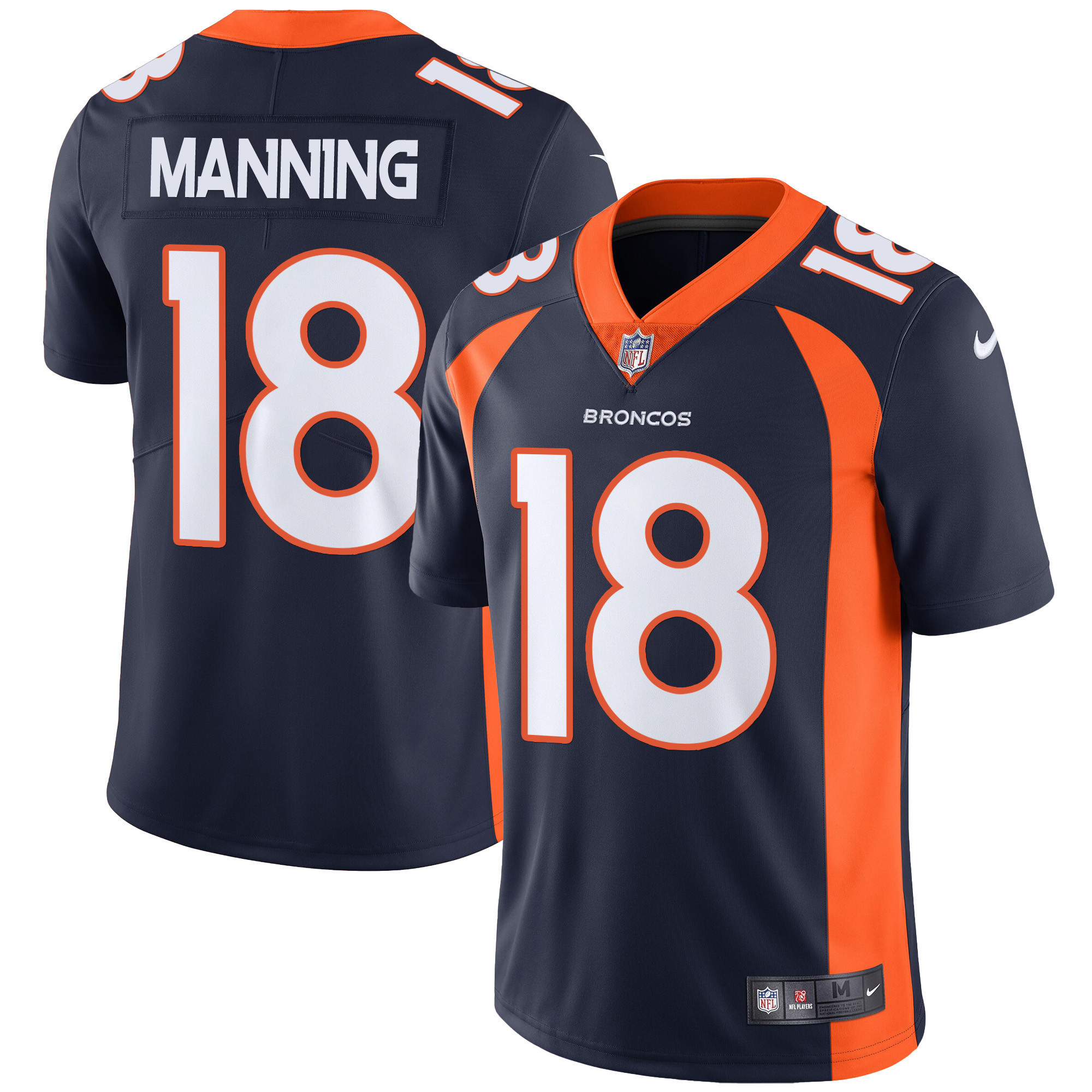 Peyton Manning Men's Denver Broncos Vapor Navy Jersey - All Stitched