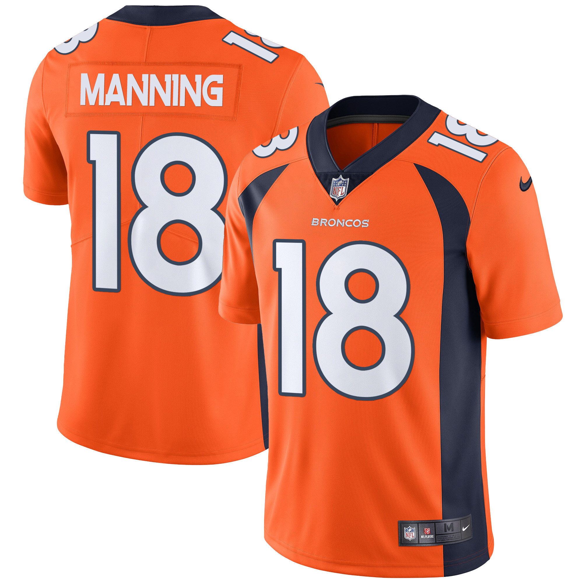 Peyton Manning Men's Denver Broncos Vapor Orange Jersey - All Stitched
