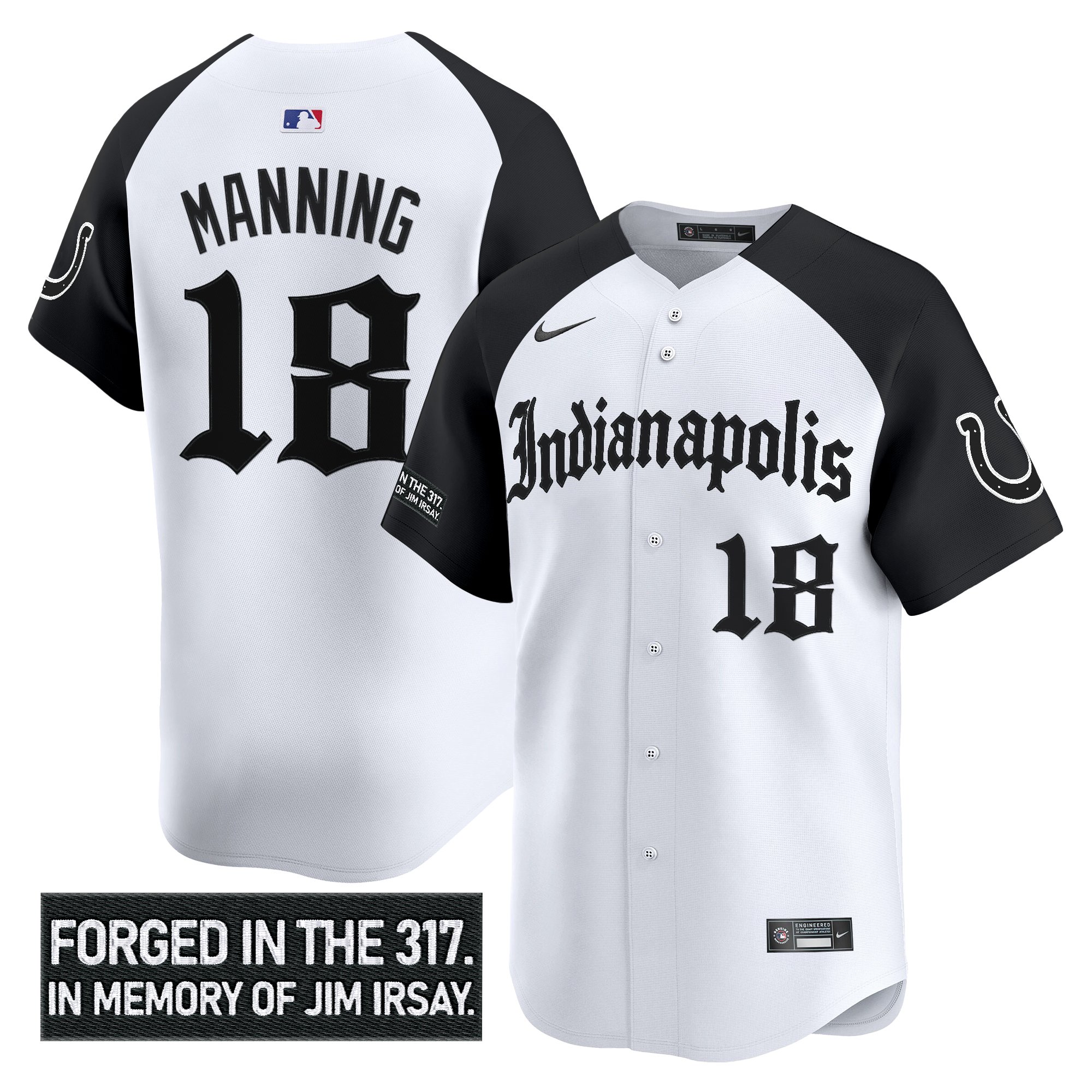Peyton Manning Men's Indianapolis Colts 'Jim Irsay Tribute' Vapor Baseball Alternate Jersey - All Stitched