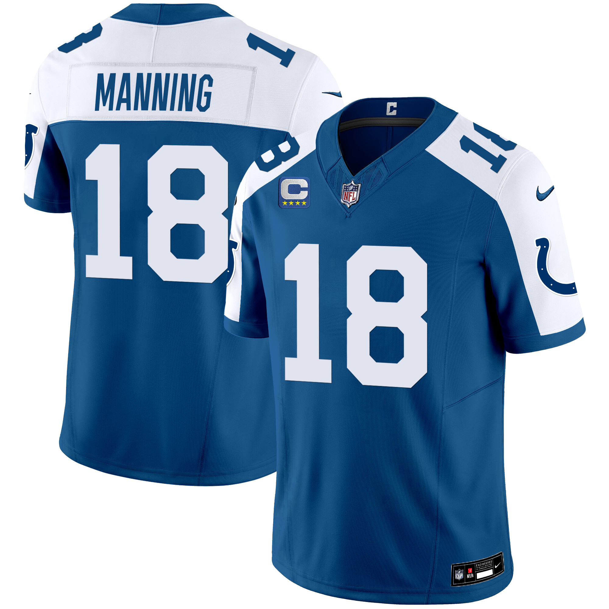 Peyton Manning Men's Indianapolis Colts Vapor Limited Royal Alternate Jersey - All Stitched