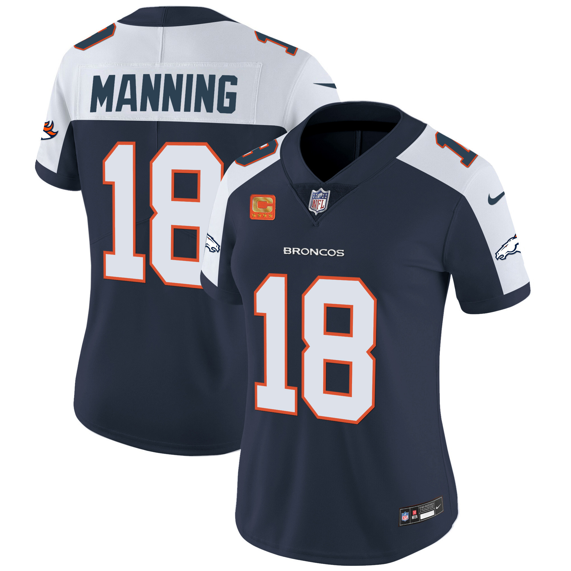 Peyton Manning Women's Denver Broncos Vapor Limited Navy Alternate Jersey - All Stitched