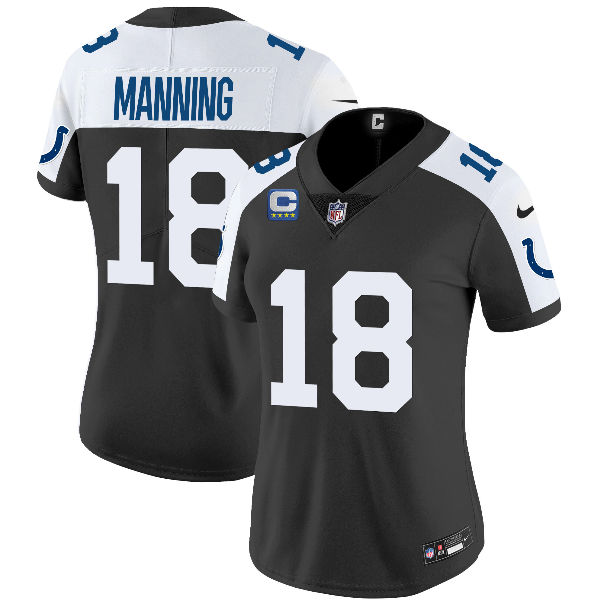 Peyton Manning Women's Indianapolis Colts Vapor Limited Black Alternate Jersey - All Stitched